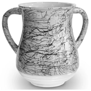 Wash Cup Silver-Black Abstract