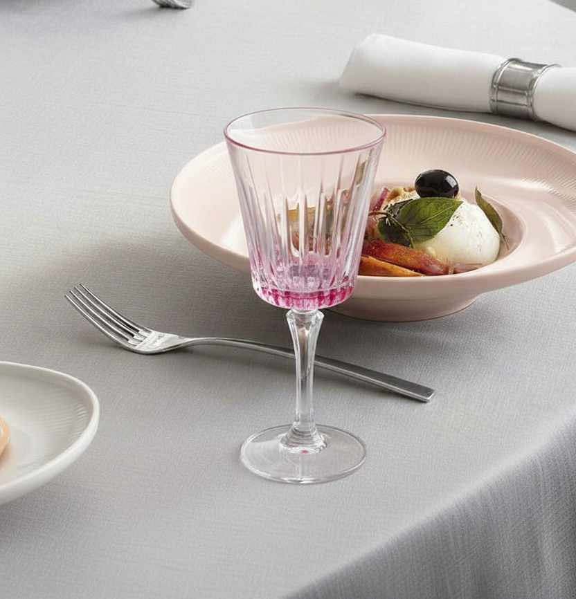 Liscio Ottico - Set of 6 Water Glasses with Linear Design