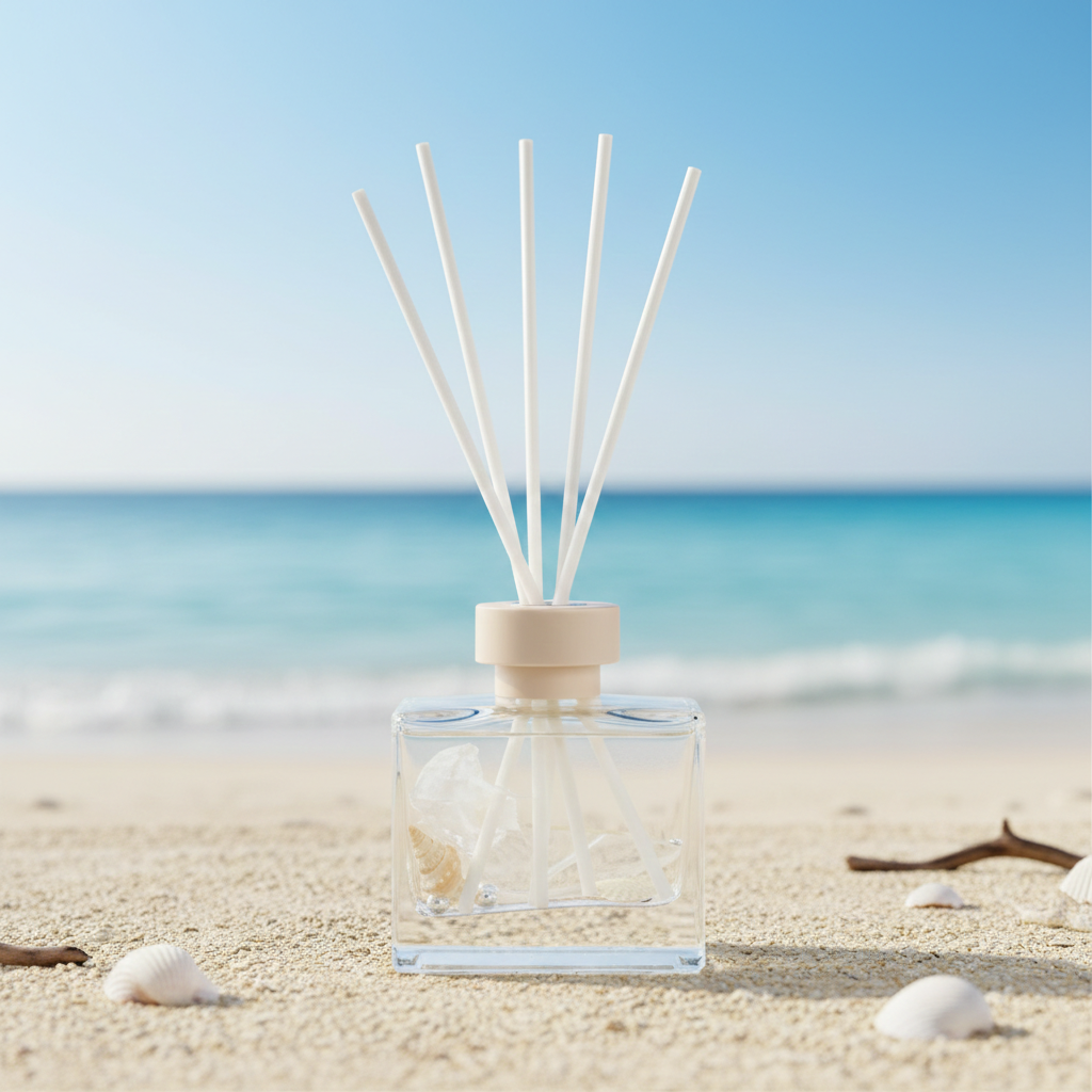 Reed Diffuser White Preserved Flower with Pearl and Shell - Lily of the Valley
