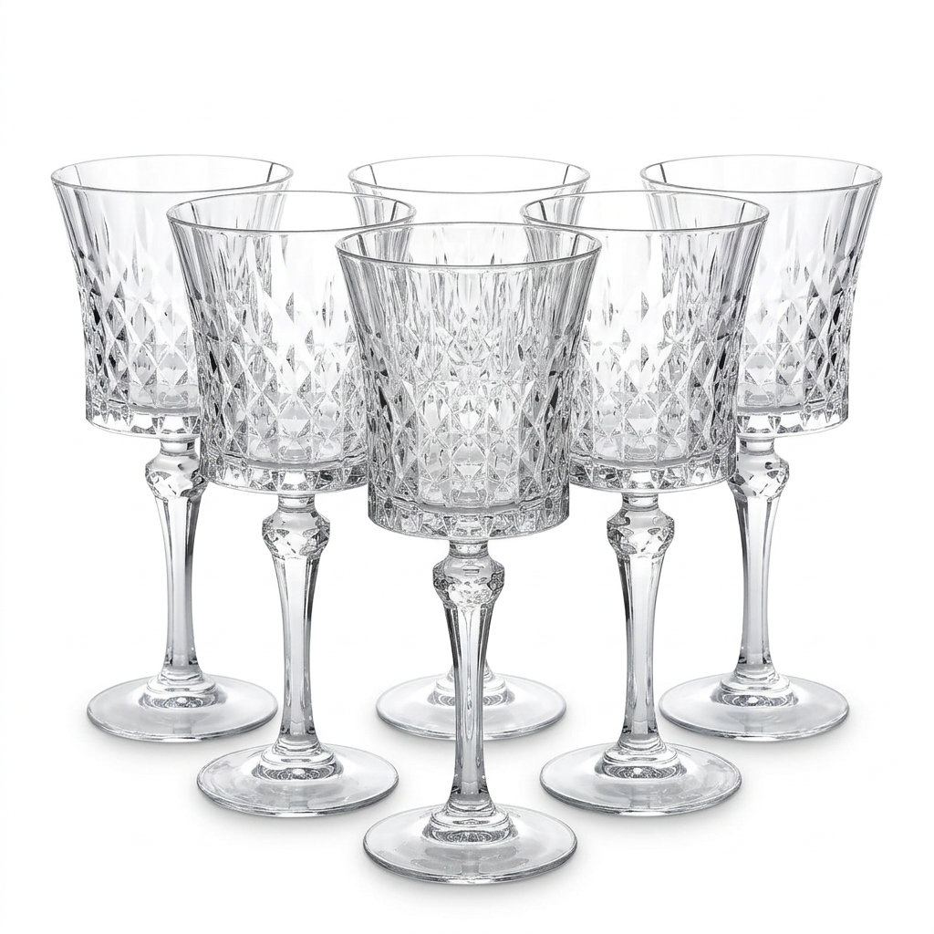 Liscio Ottico - Set of 6 Diamond Cut Glasses