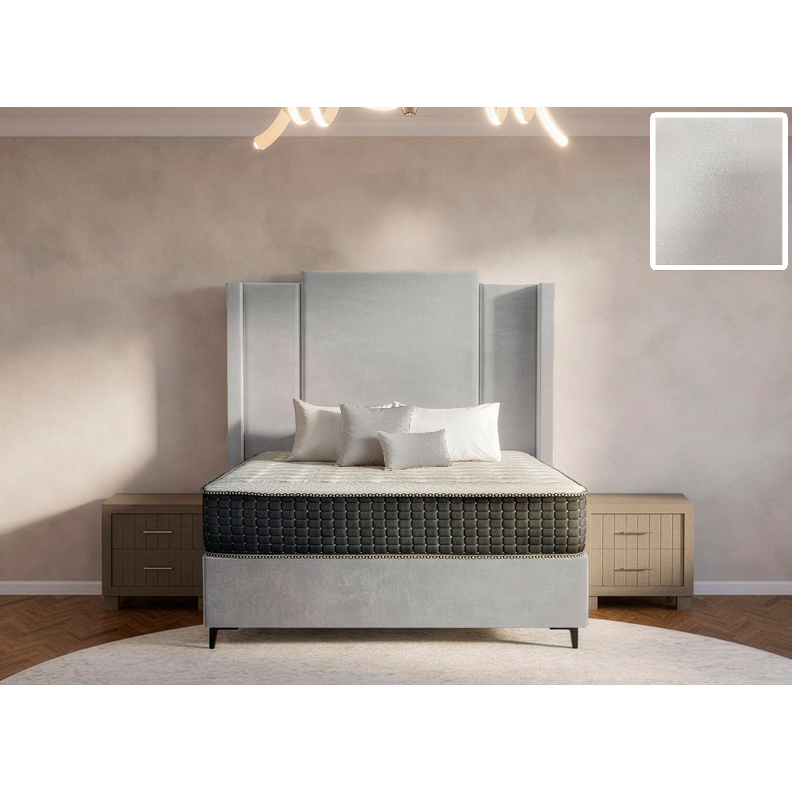 Wave Side Wings Bed and Headboard