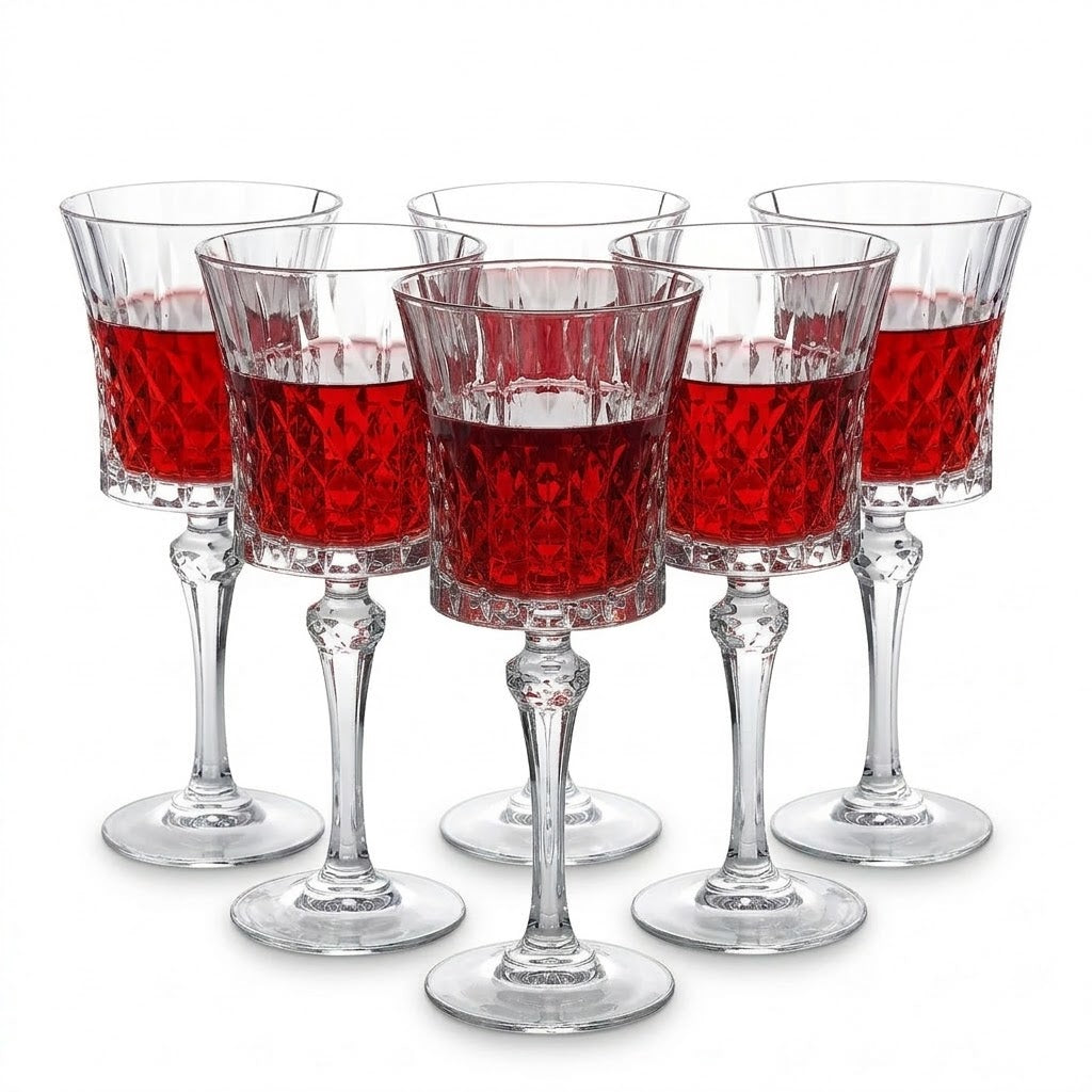 Liscio Ottico - Set of 6 Diamond Cut Glasses