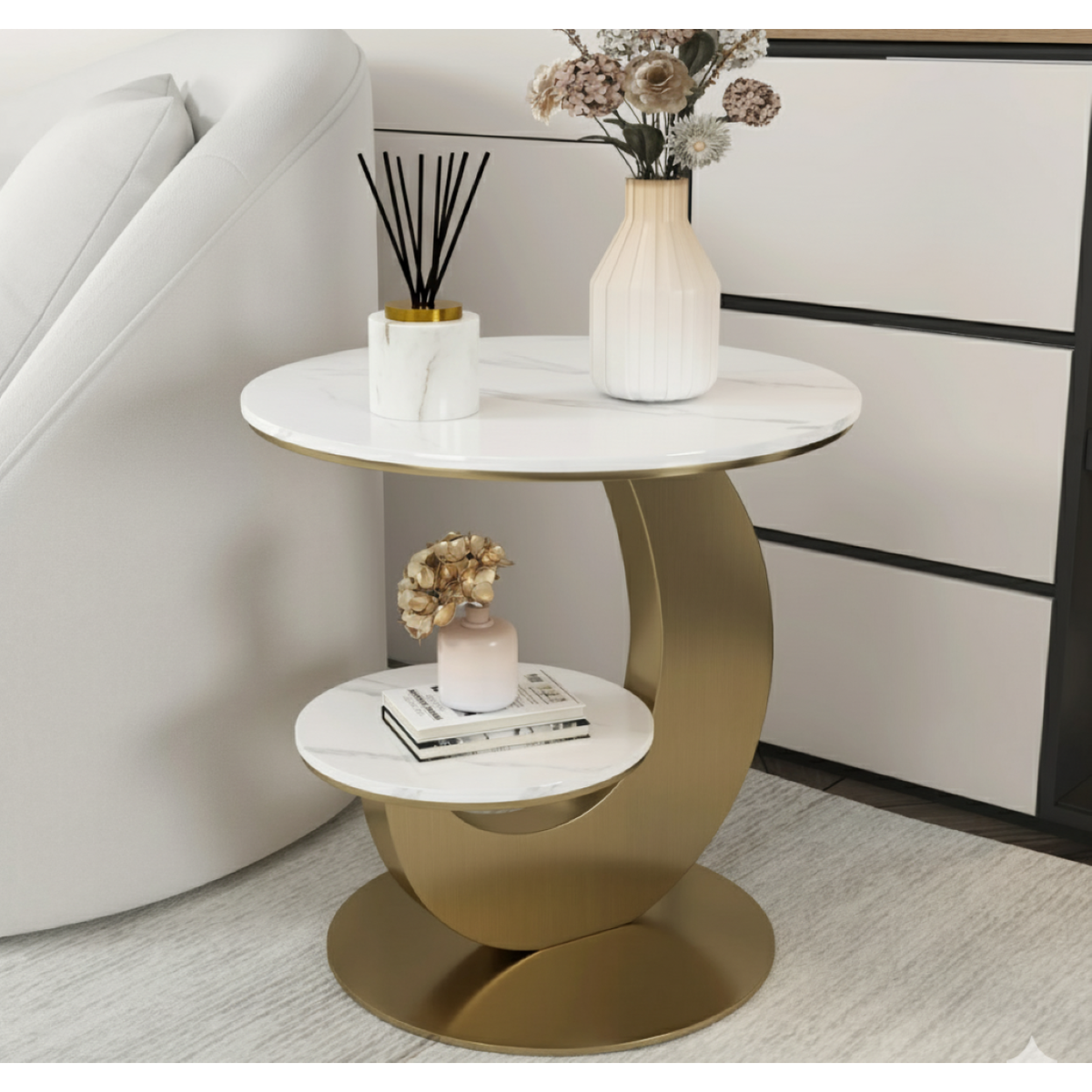 White Marble Reed Diffuser, "White Flower" Scent