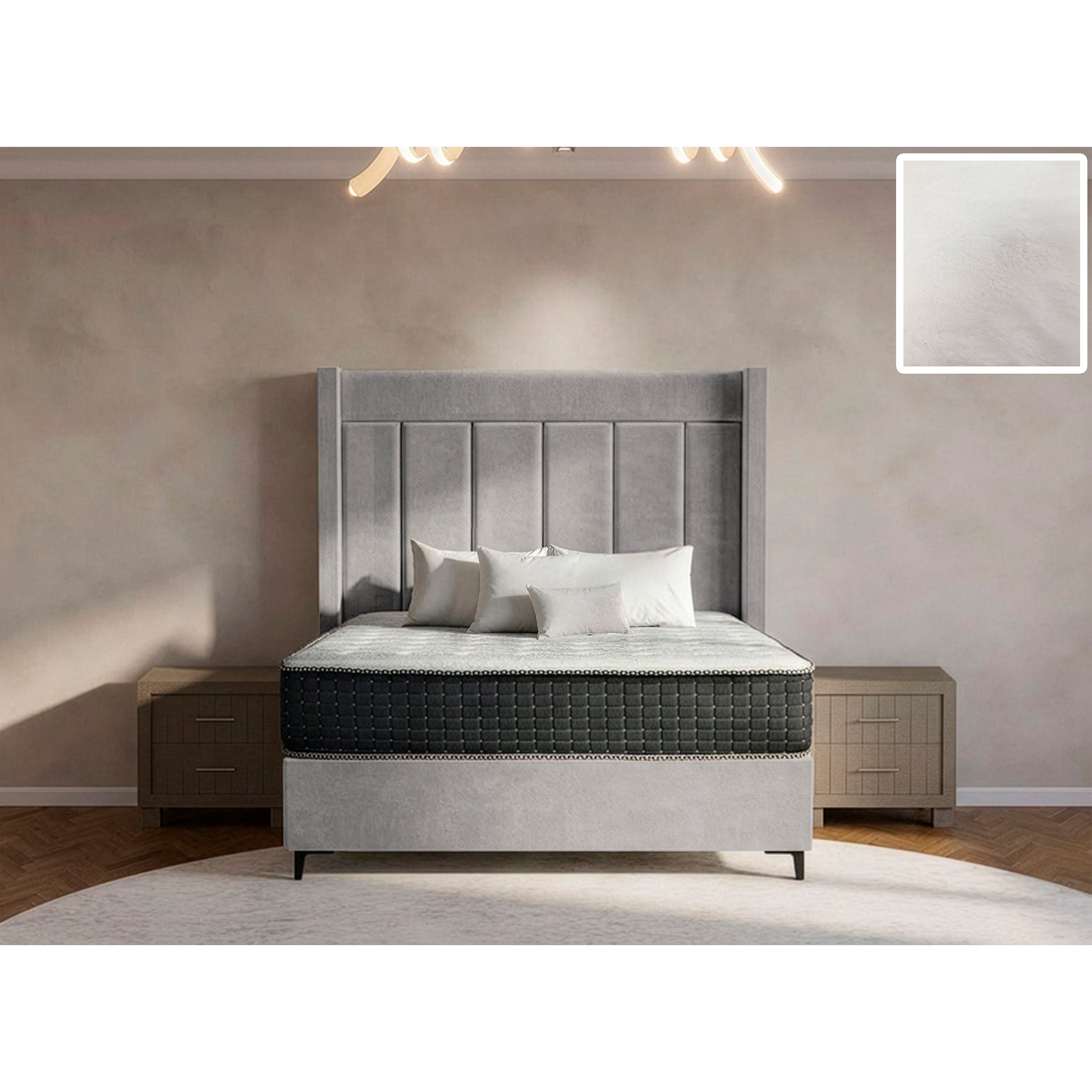 Luxeloom Side Wings Bed and Headboard