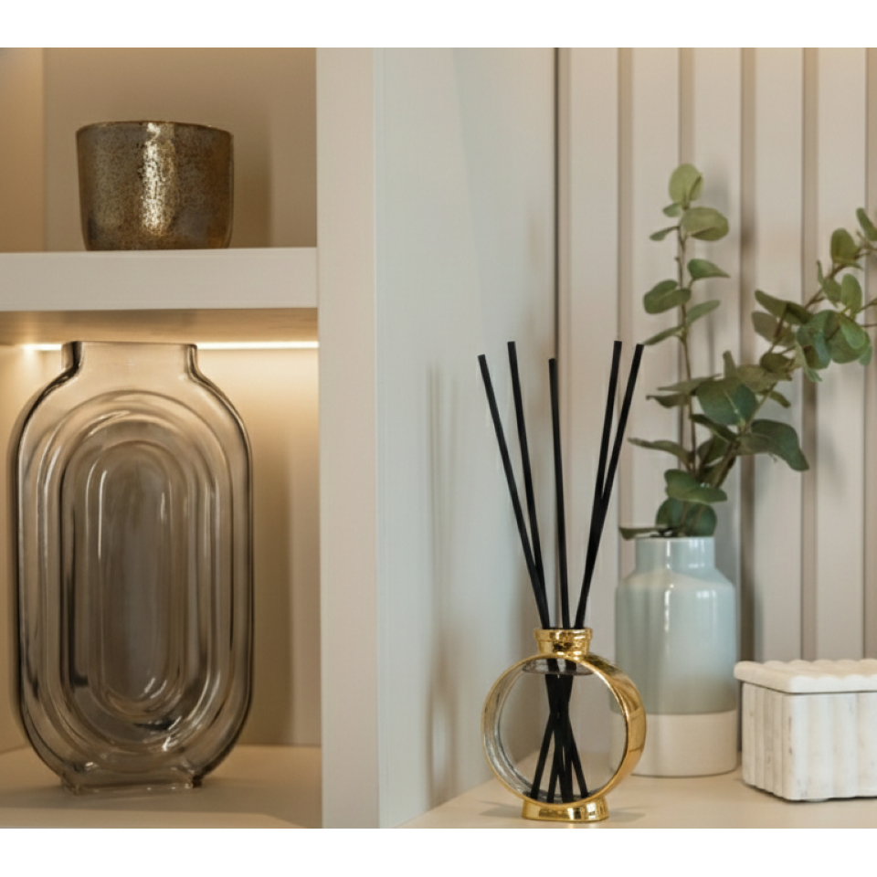 Gold Plated Diffuser, White Flower Scent