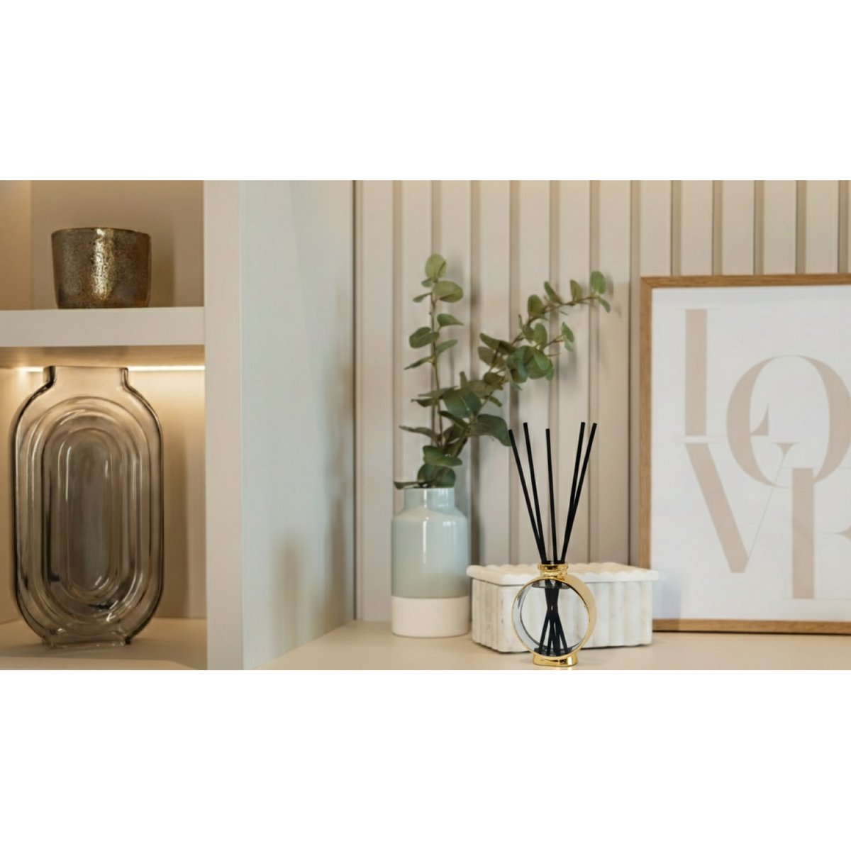 Gold Plated Diffuser, White Flower Scent