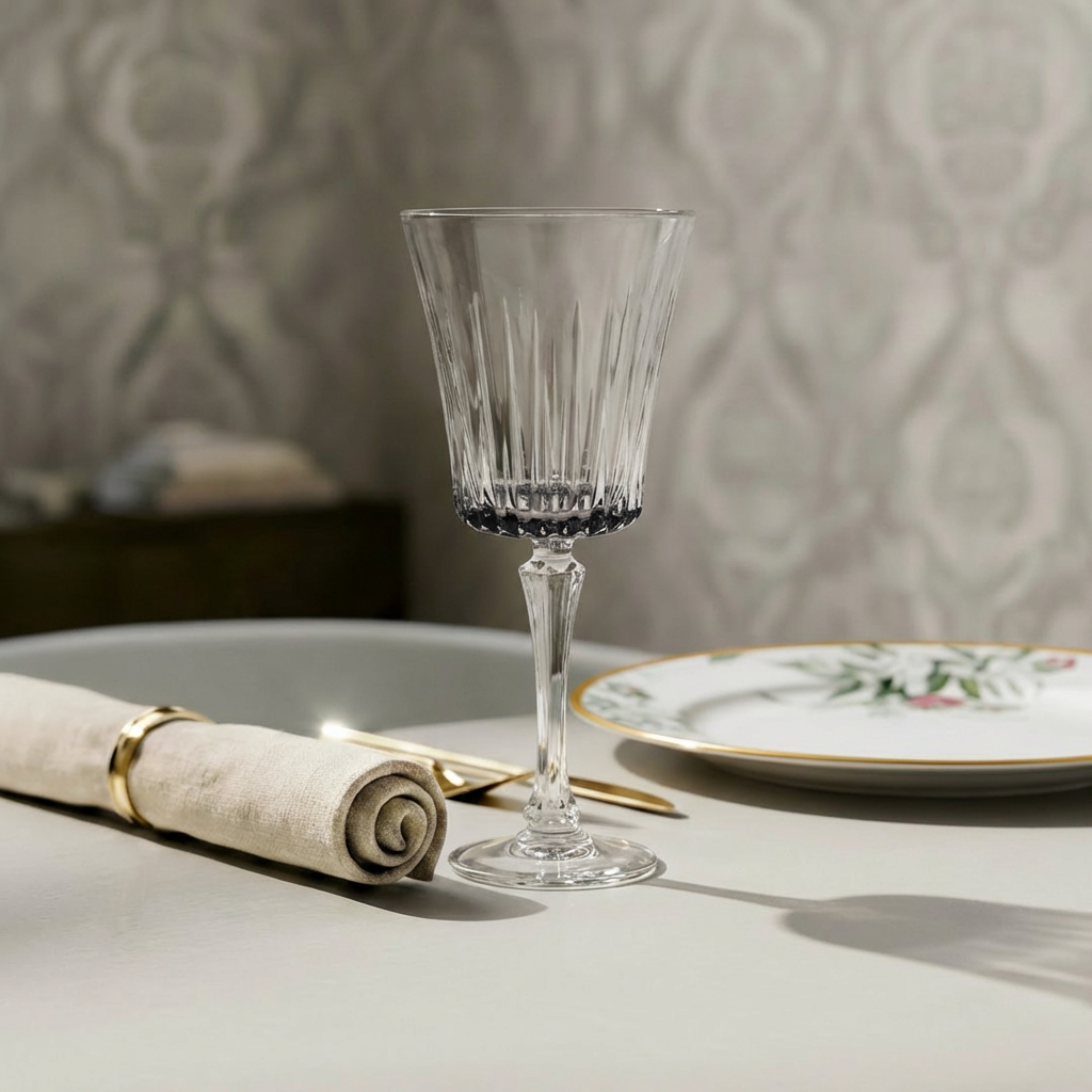 Liscio Ottico - Set of 6 Water Glasses with Linear Design