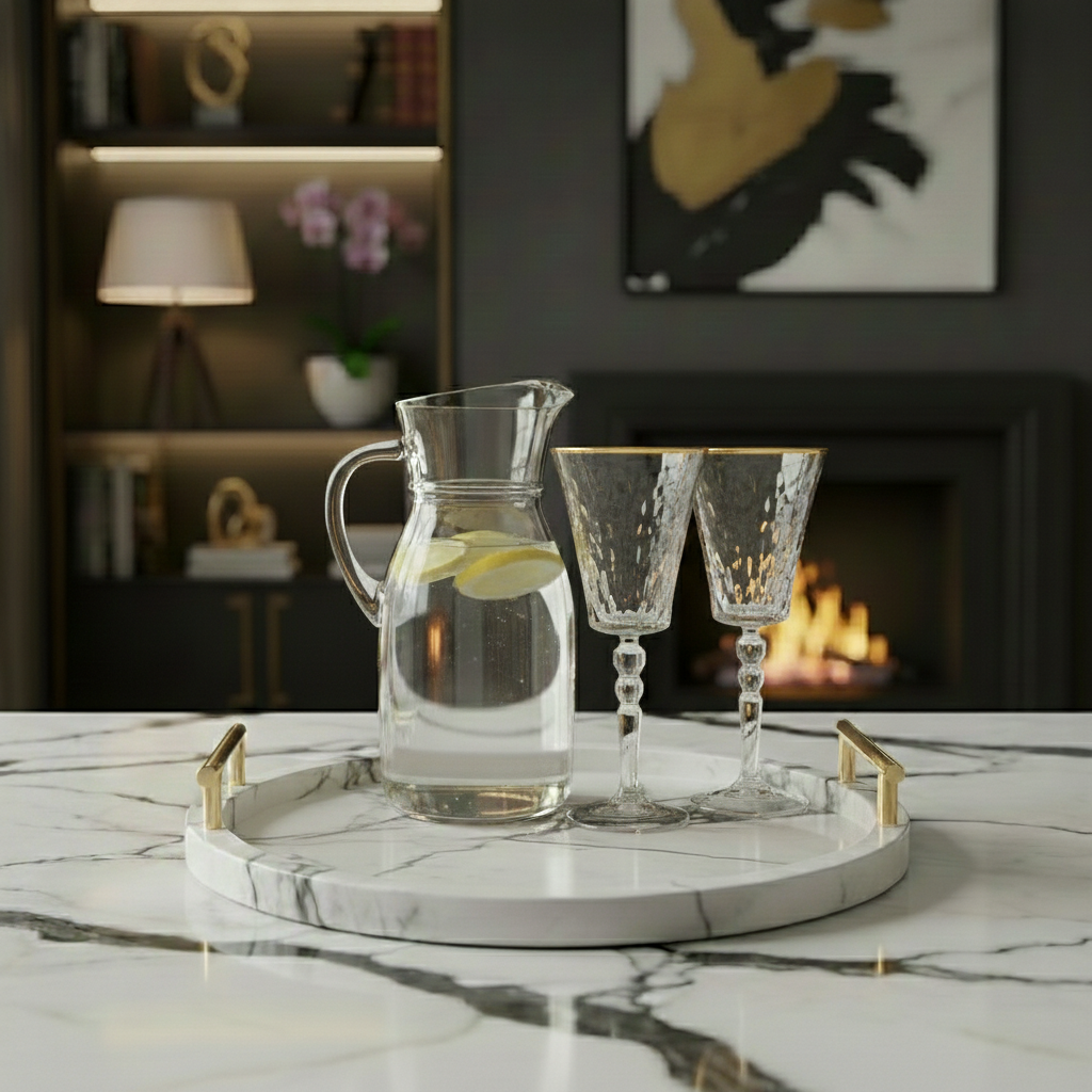 Liscio Ottico- Set of 6 Water Glasses with Dimond Cut
