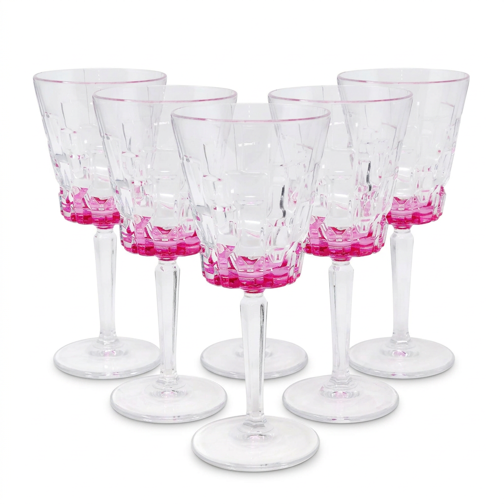 Liscio Ottico - Set of 6 Water Glasses with Block Design