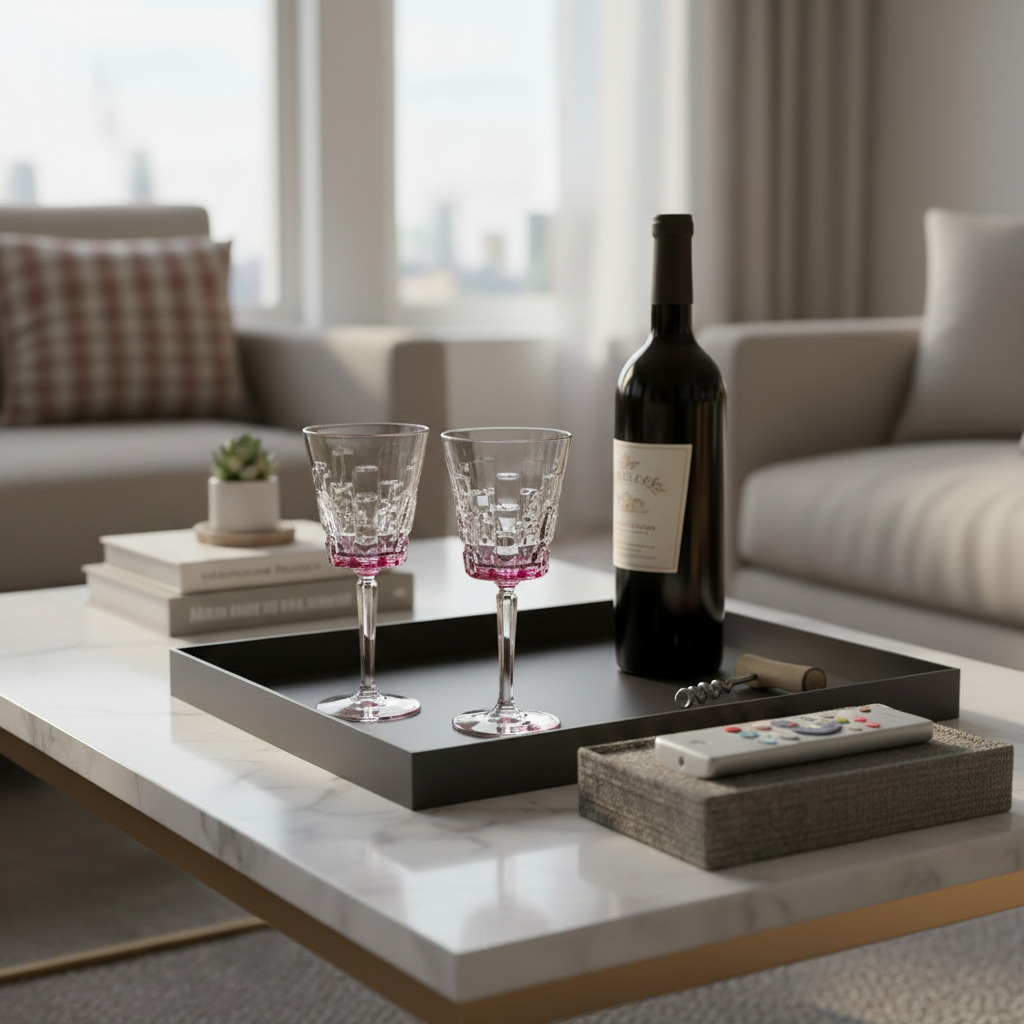 Liscio Ottico - Set of 6 Water Glasses with Block Design