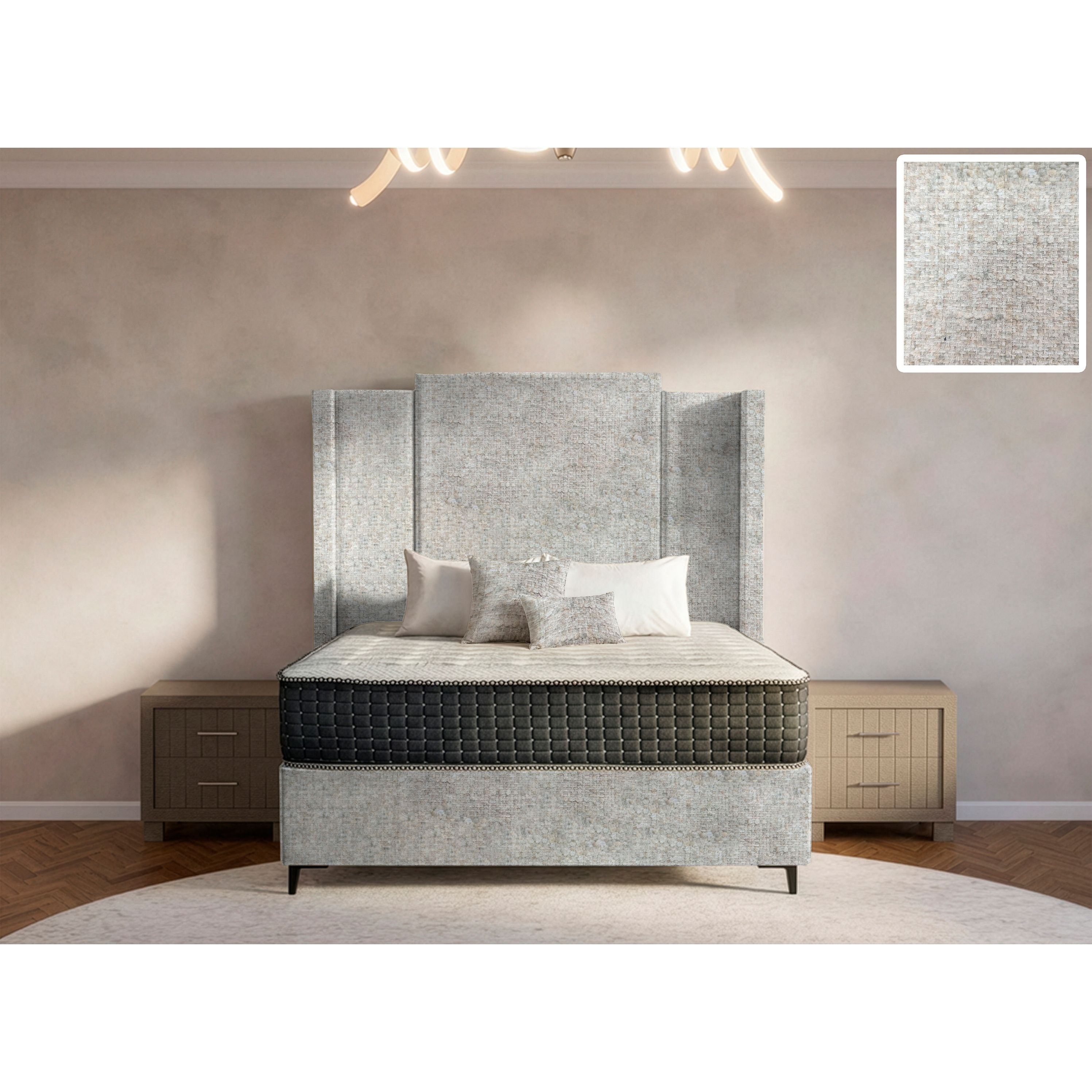 Wave Side Wings Bed and Headboard