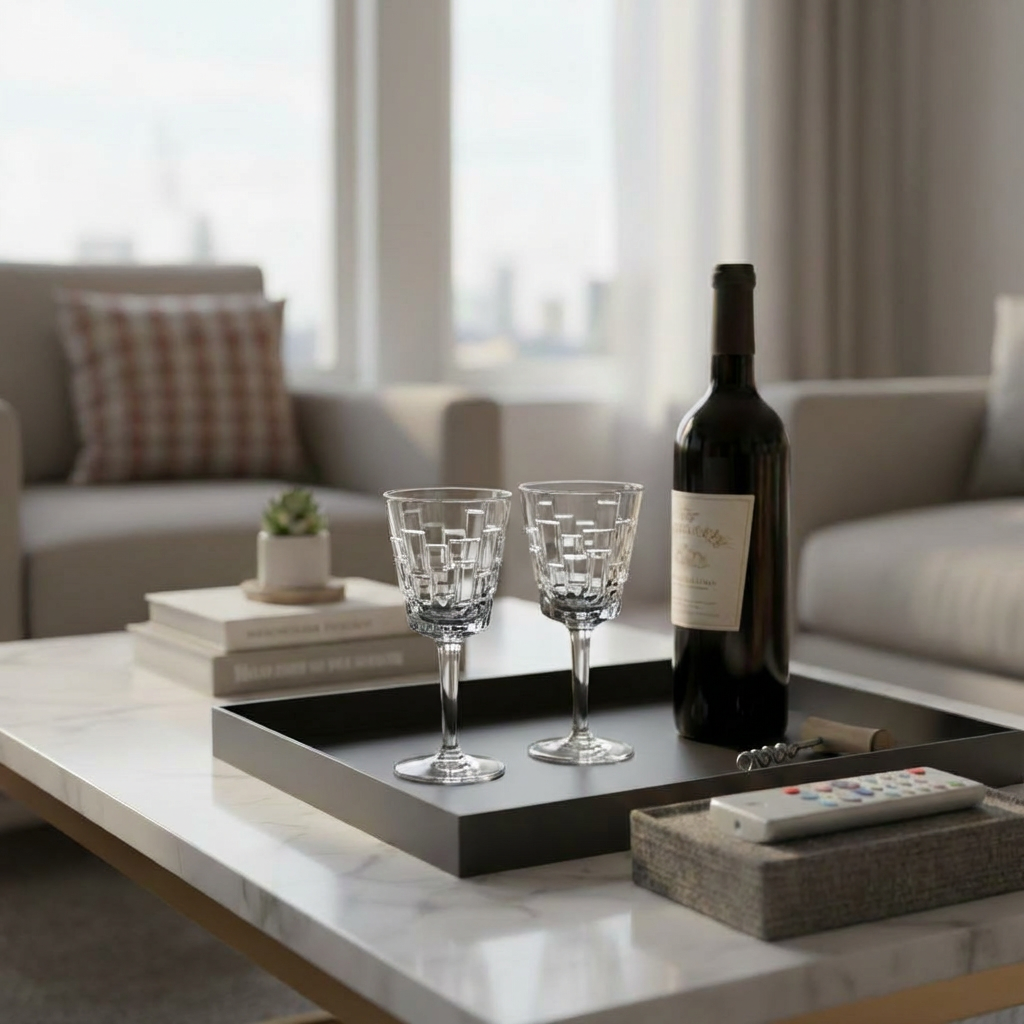 Liscio Ottico - Set of 6 Water Glasses with Block Design