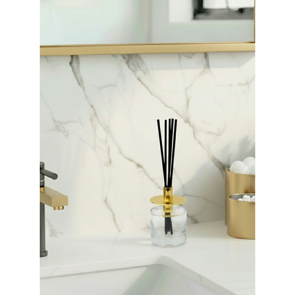 Reed Diffuser with Gold Cap, White Flower Scent