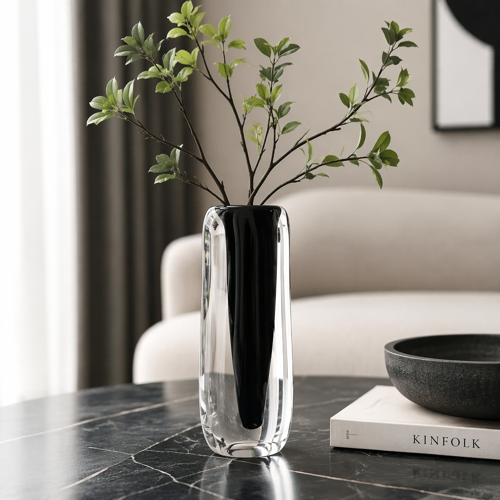 Glass Double Wall Vase, 11.5"H