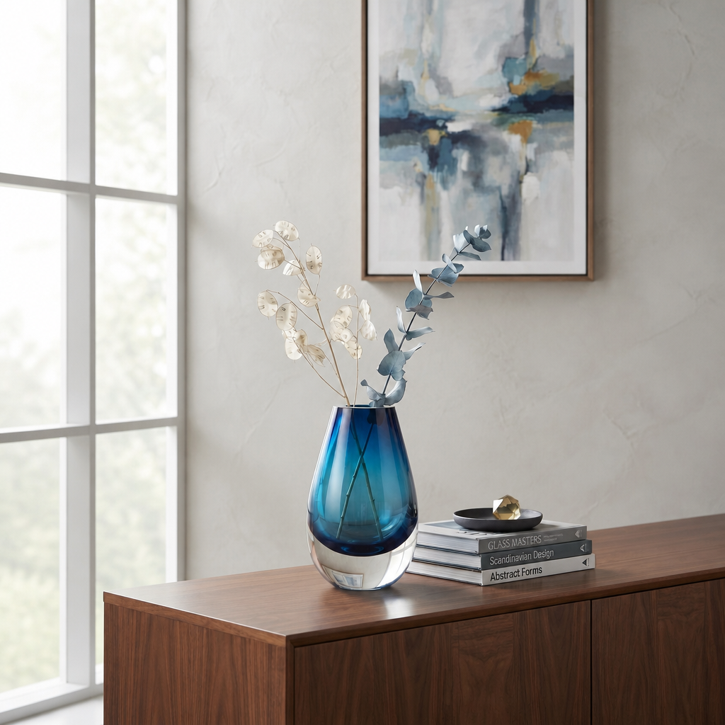 Blue Glass Bud Vase
