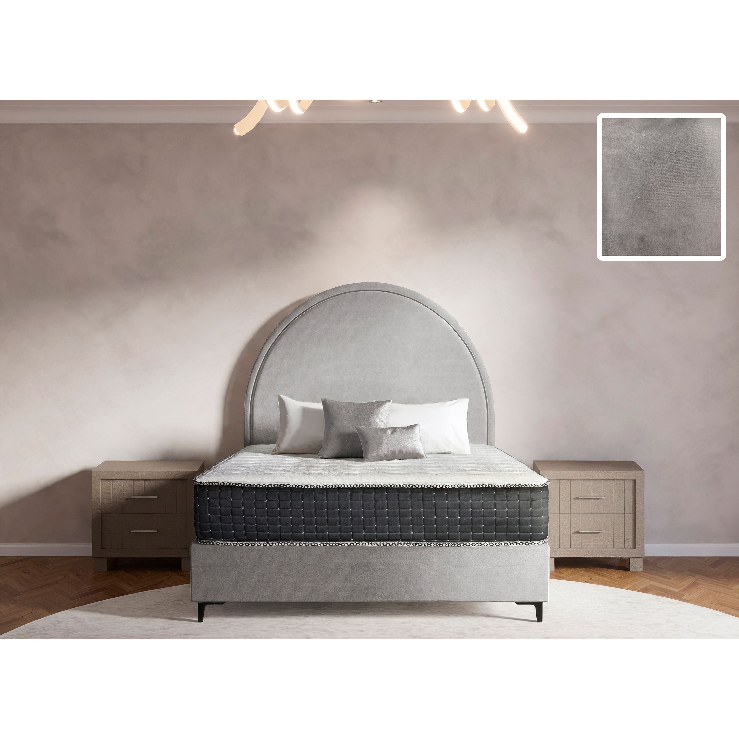 Sphere Rimline Bed and Headboard