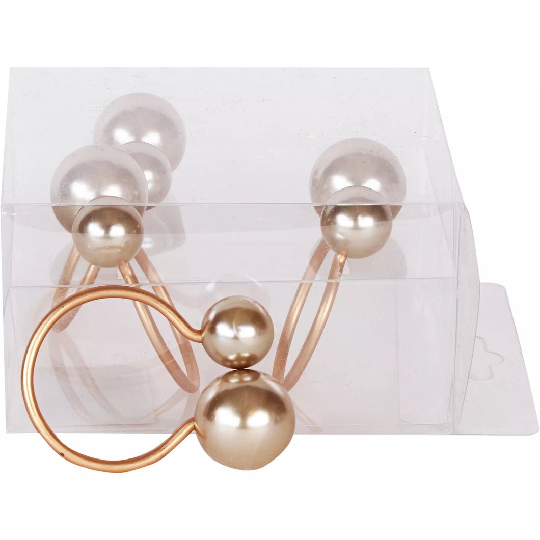 Gold and Peach Pearl Napkin Rings