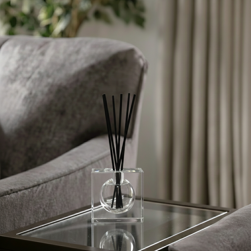 Crystal Diffuser with Black Reeds
