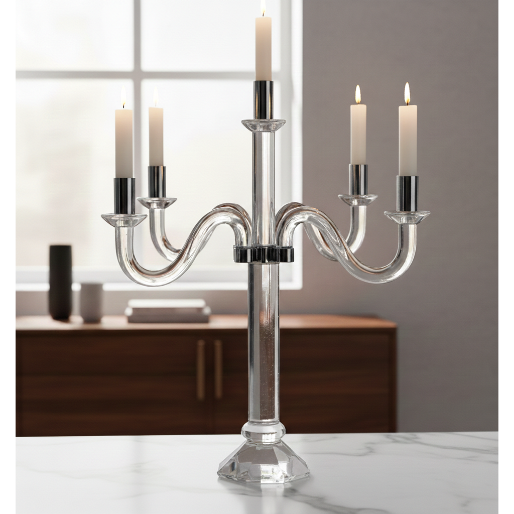 5 Light Candelabra with Gold or Silver Tip
