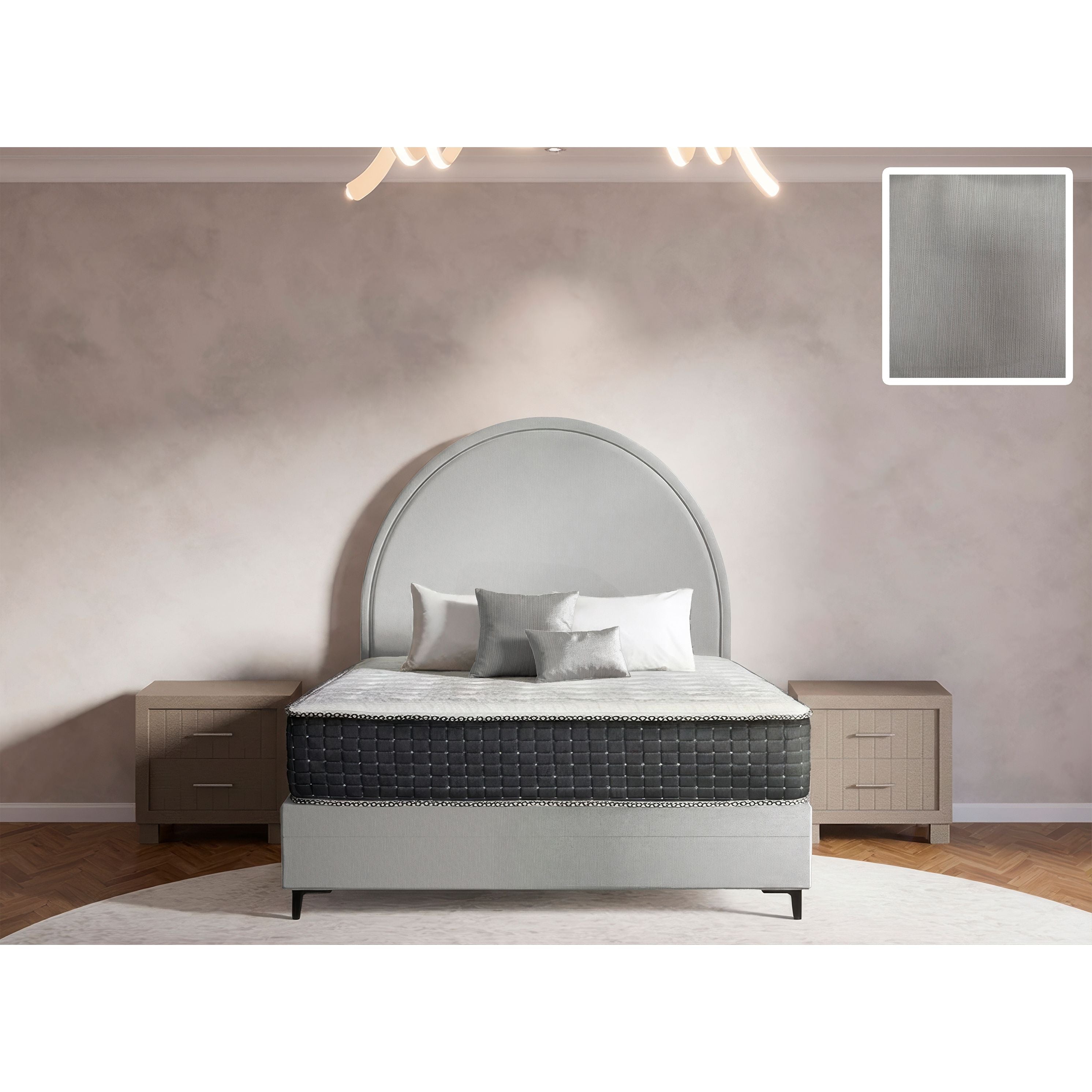 Sphere Rimline Bed and Headboard