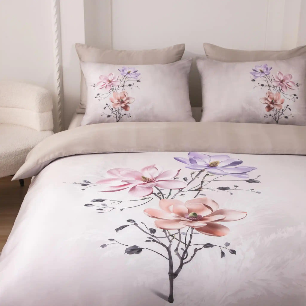 Petal'e Luxe Taupe Duvet Cover Bedding Set