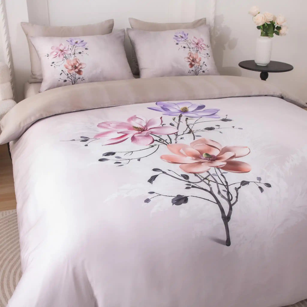 Petal'e Luxe Taupe Duvet Cover Bedding Set
