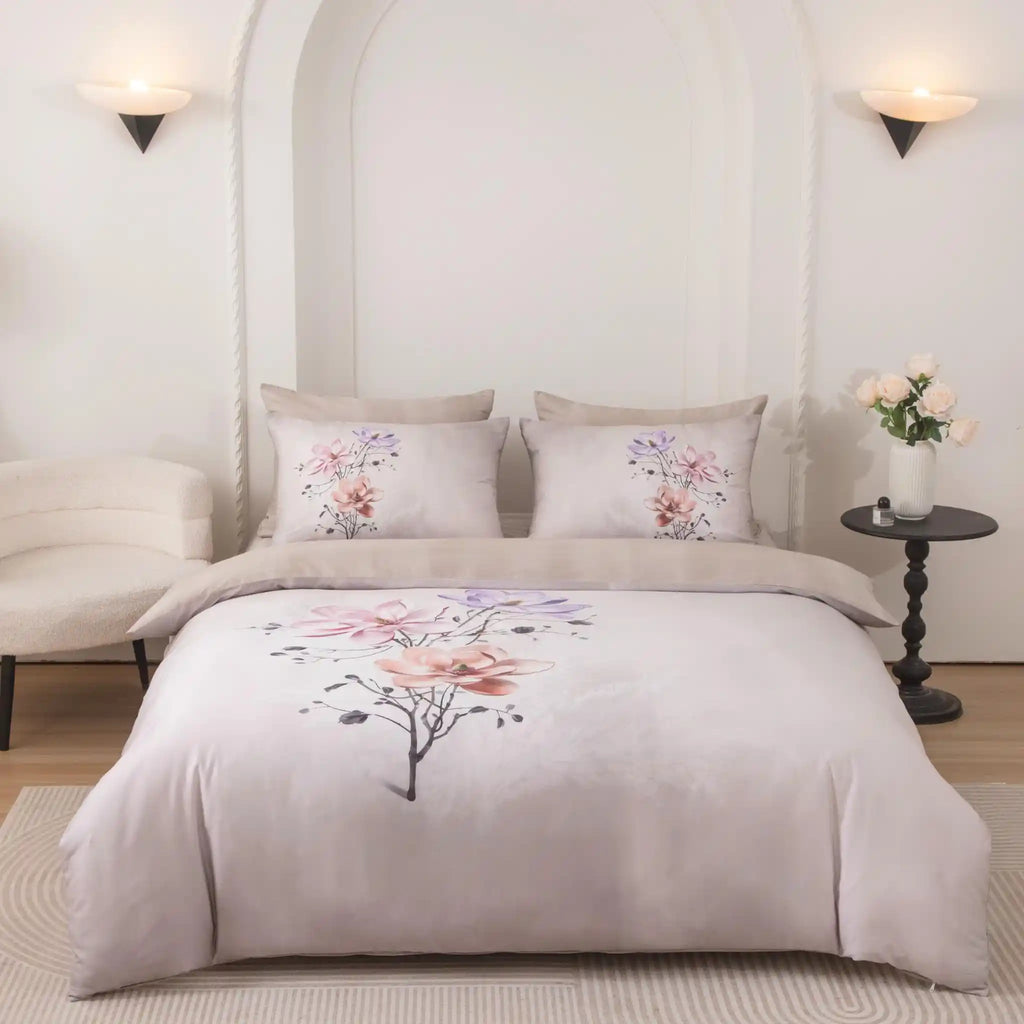 Petal'e Luxe Taupe Duvet Cover Bedding Set