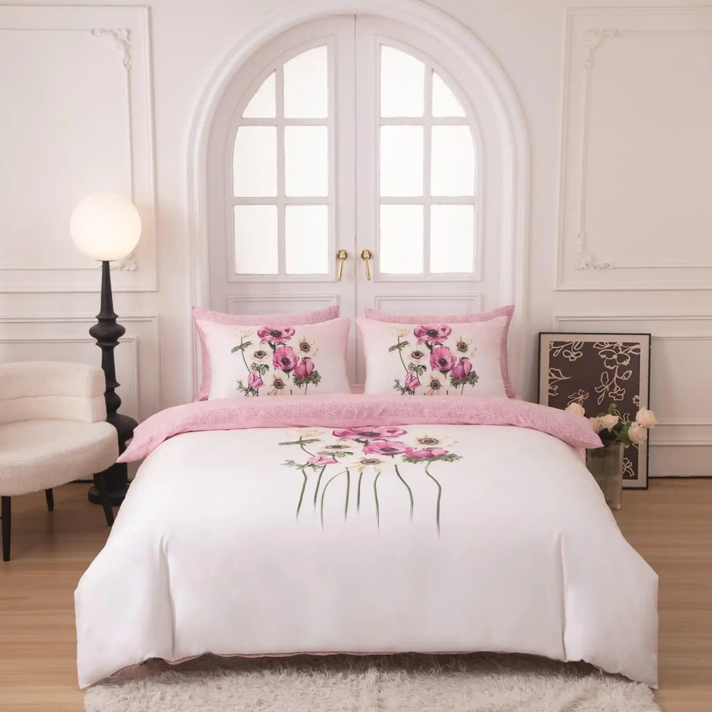Royal Garden Pink Duvet Cover Bedding Set