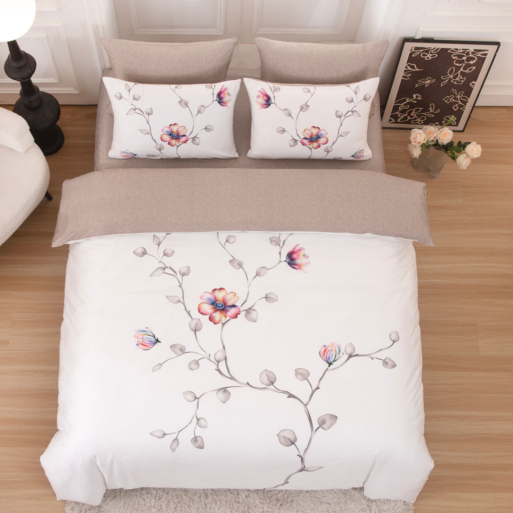 Jardin Taupe Duvet Cover Bedding Set