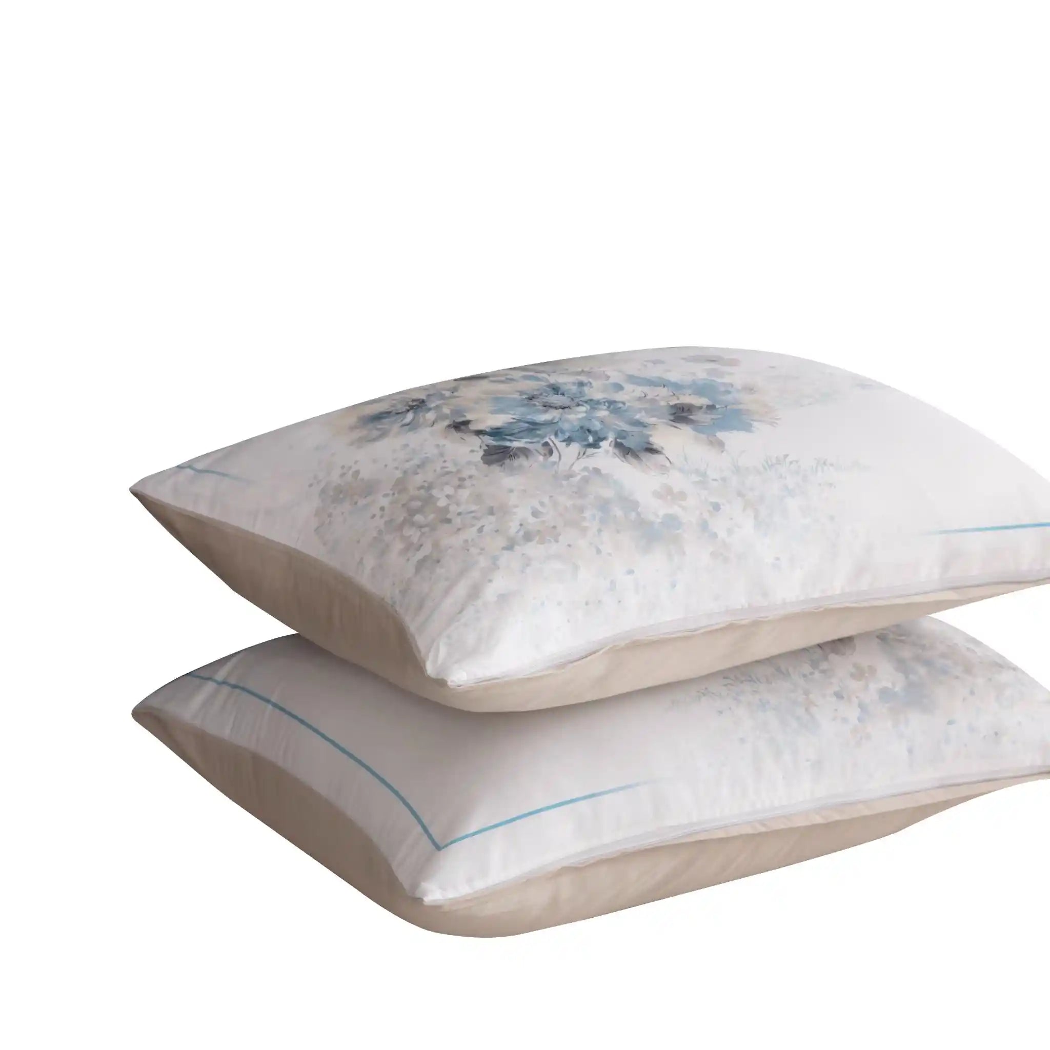 Floral Canvas Blue Duvet Cover Bedding Set