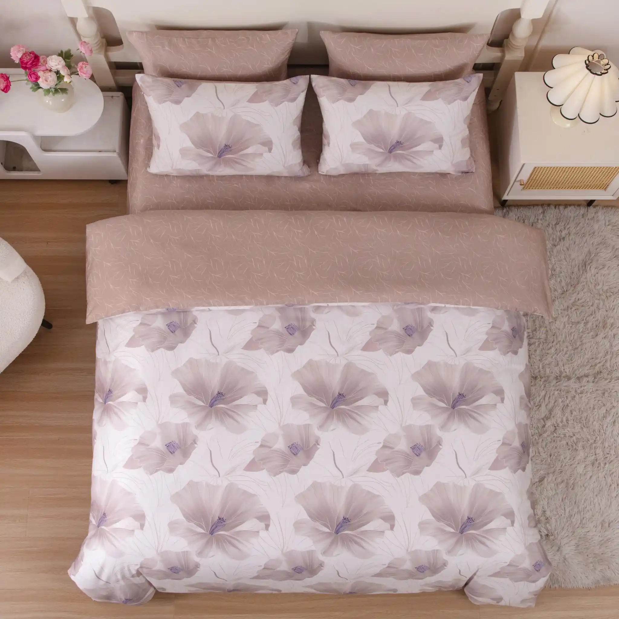 Expresso Bloom Duvet Cover Bedding Set