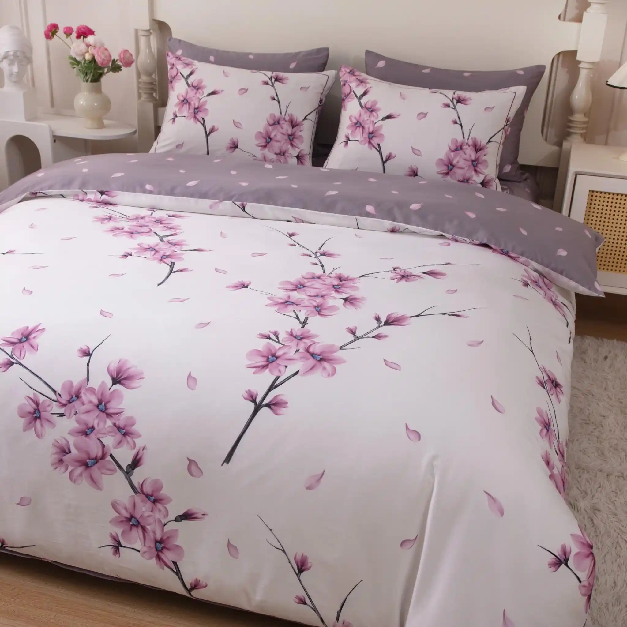 Blanc Blossom Pink Duvet Cover Bedding Set