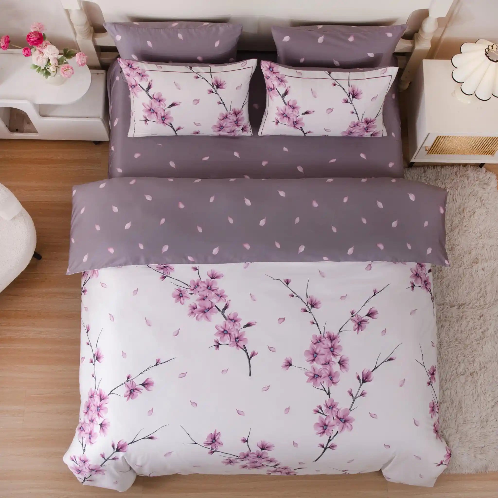 Blanc Blossom Pink Duvet Cover Bedding Set