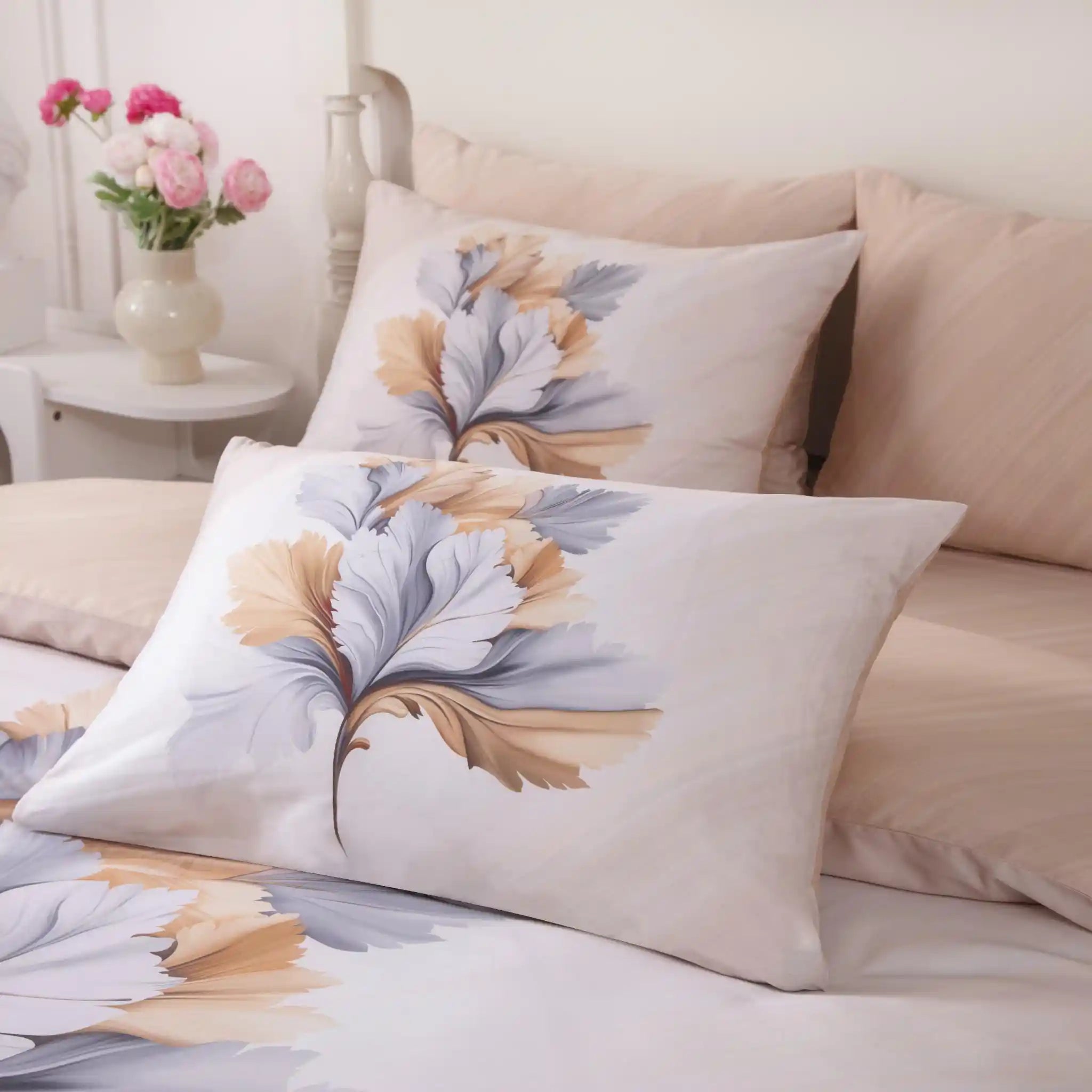 Gold Gardenia Duvet Cover Bedding Set