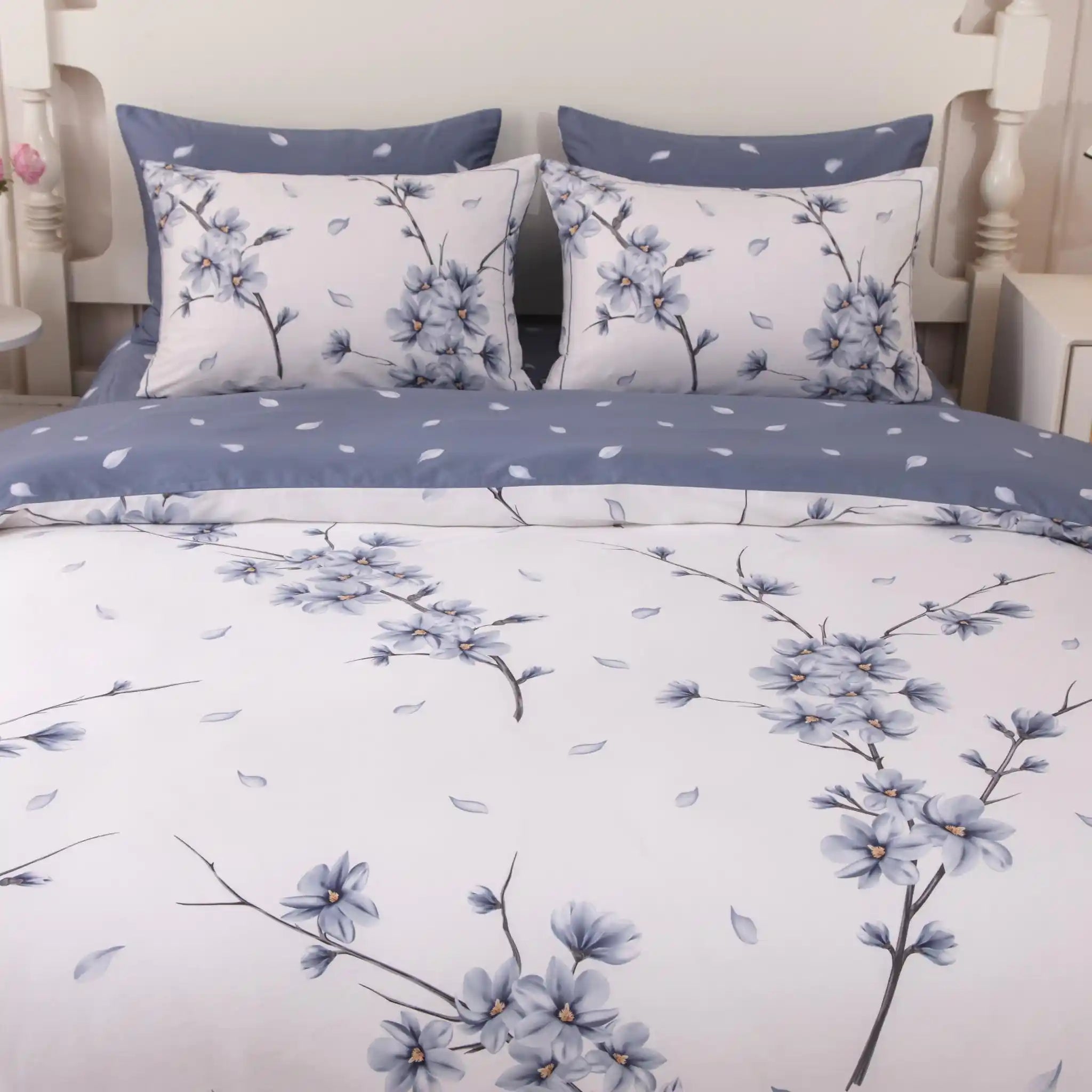 Blanc Blossom Blue Duvet Cover Bedding Set