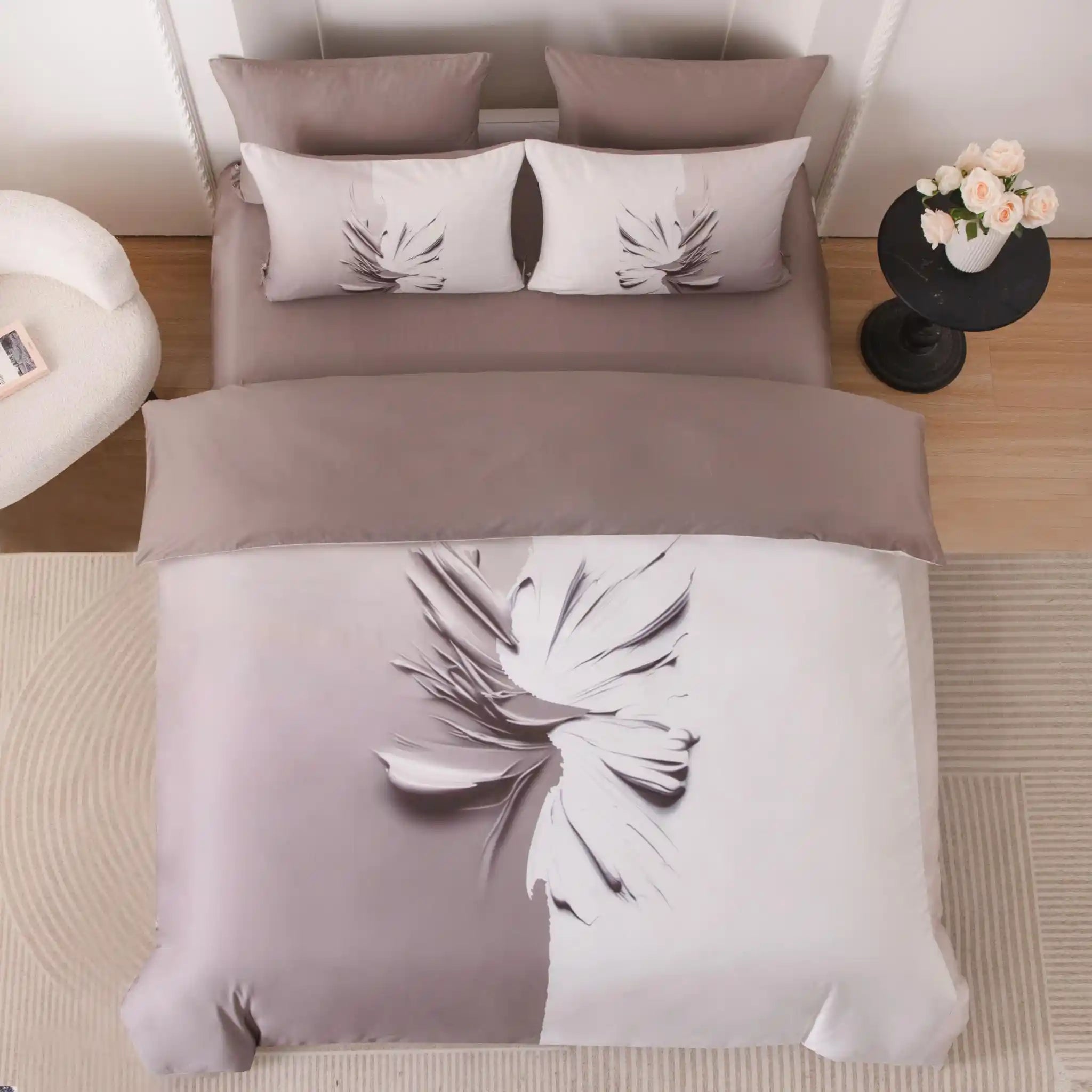 Seven Seas Beige Duvet Cover Bedding Set