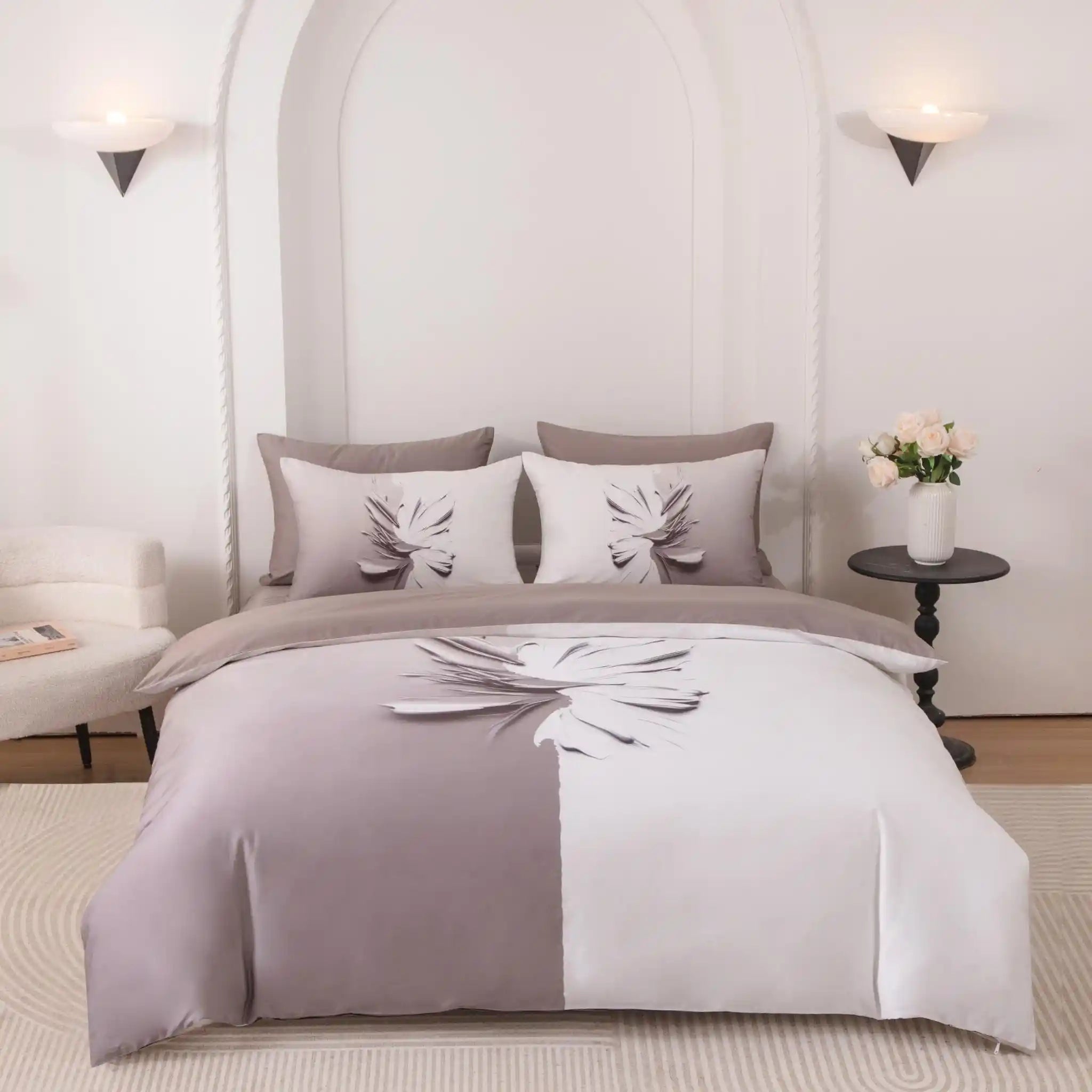 Seven Seas Beige Duvet Cover Bedding Set