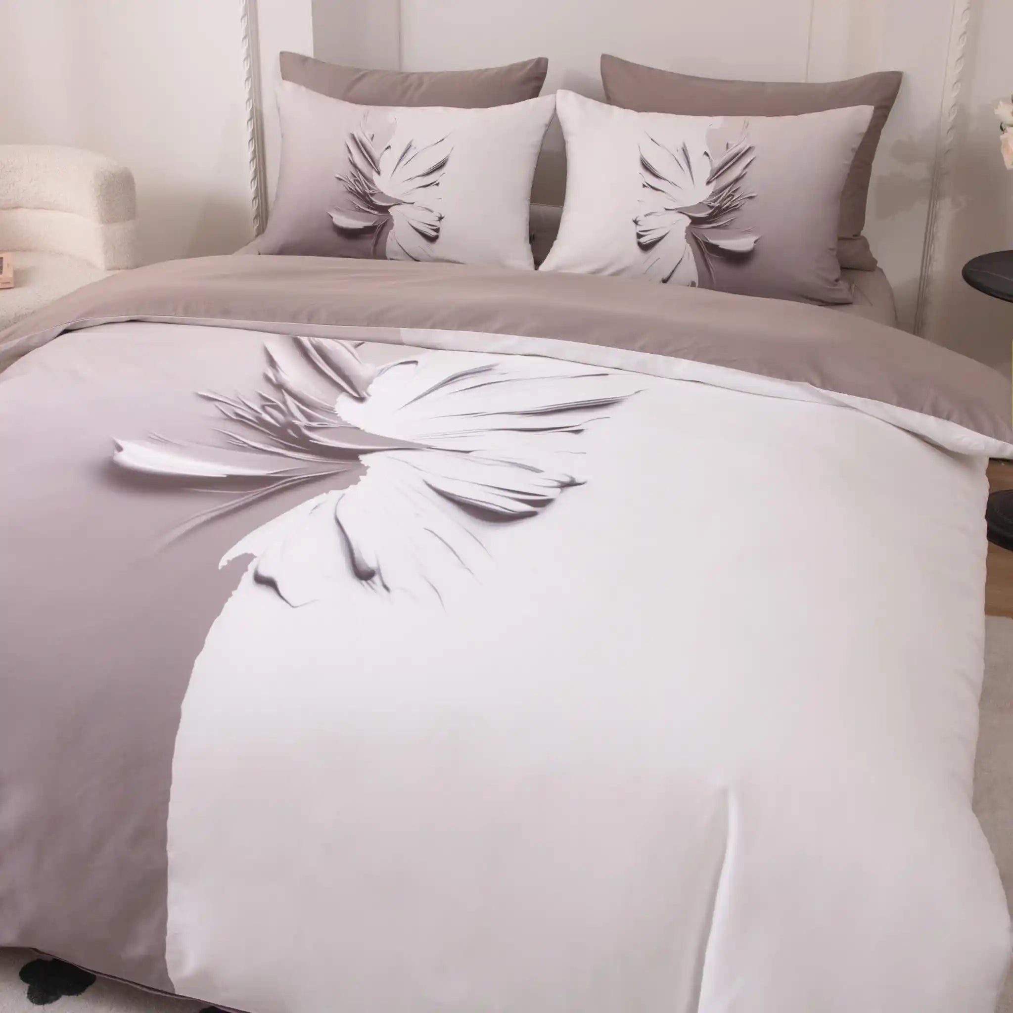 Seven Seas Beige Duvet Cover Bedding Set