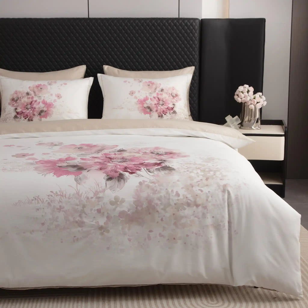 Floral Canvas Rose Duvet Cover Bedding Set