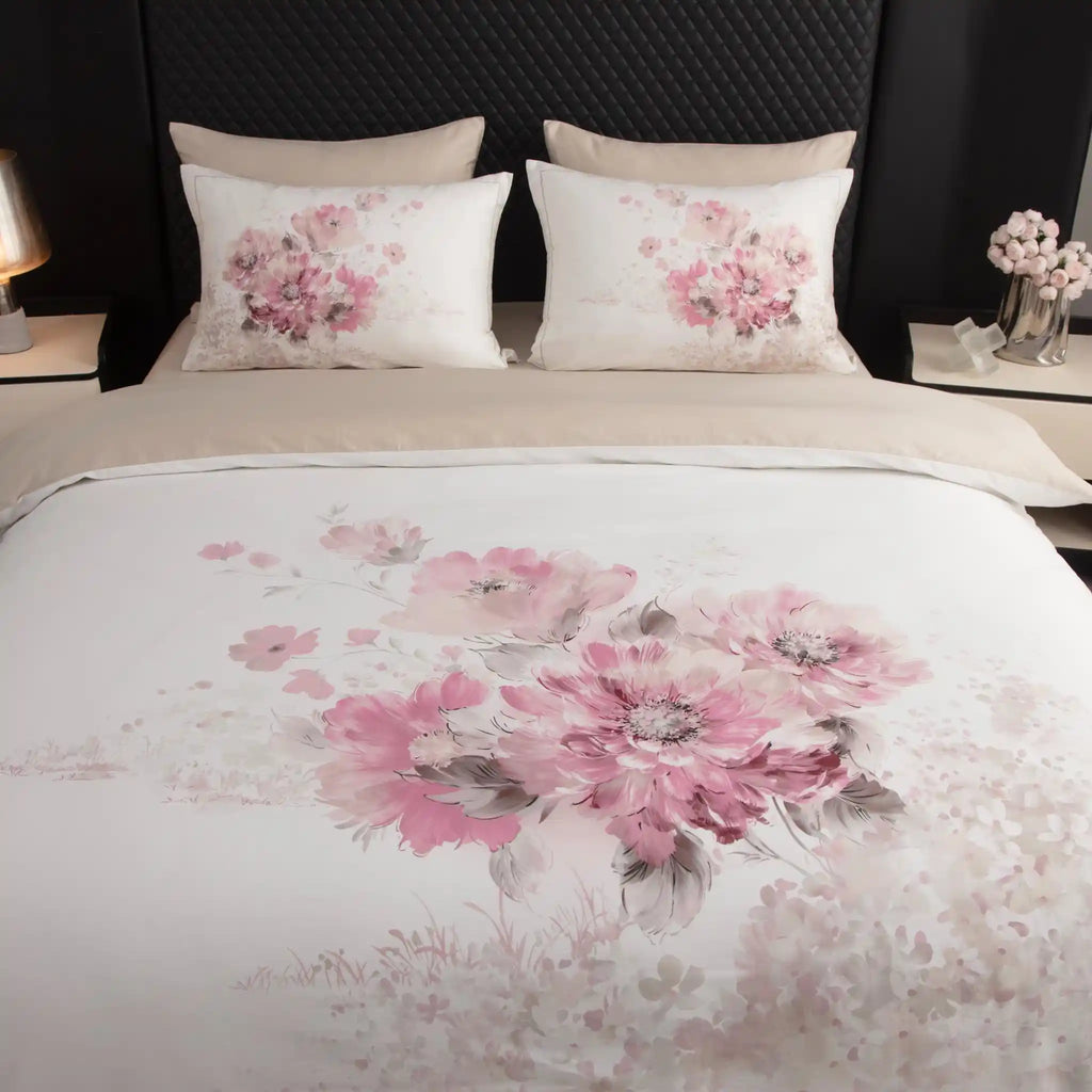 Floral Canvas Rose Duvet Cover Bedding Set