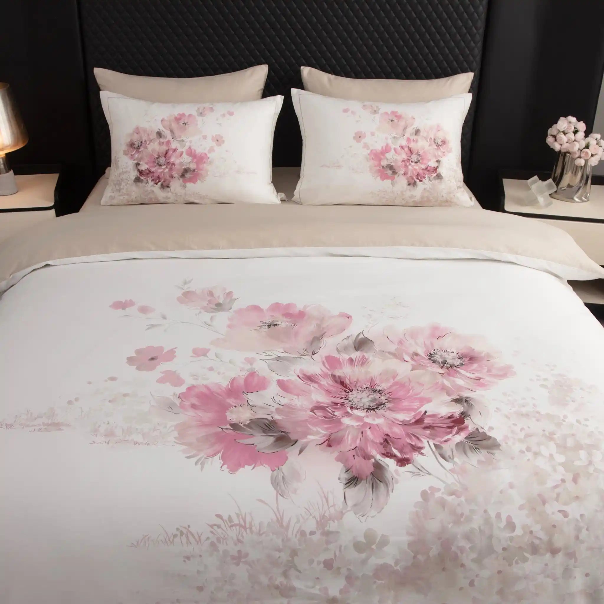 Floral Canvas Rose Duvet Cover Bedding Set