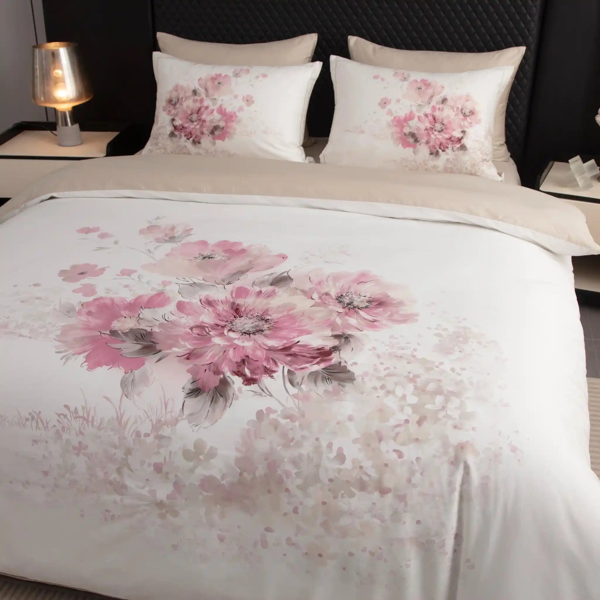 Floral Canvas Rose Duvet Cover Bedding Set
