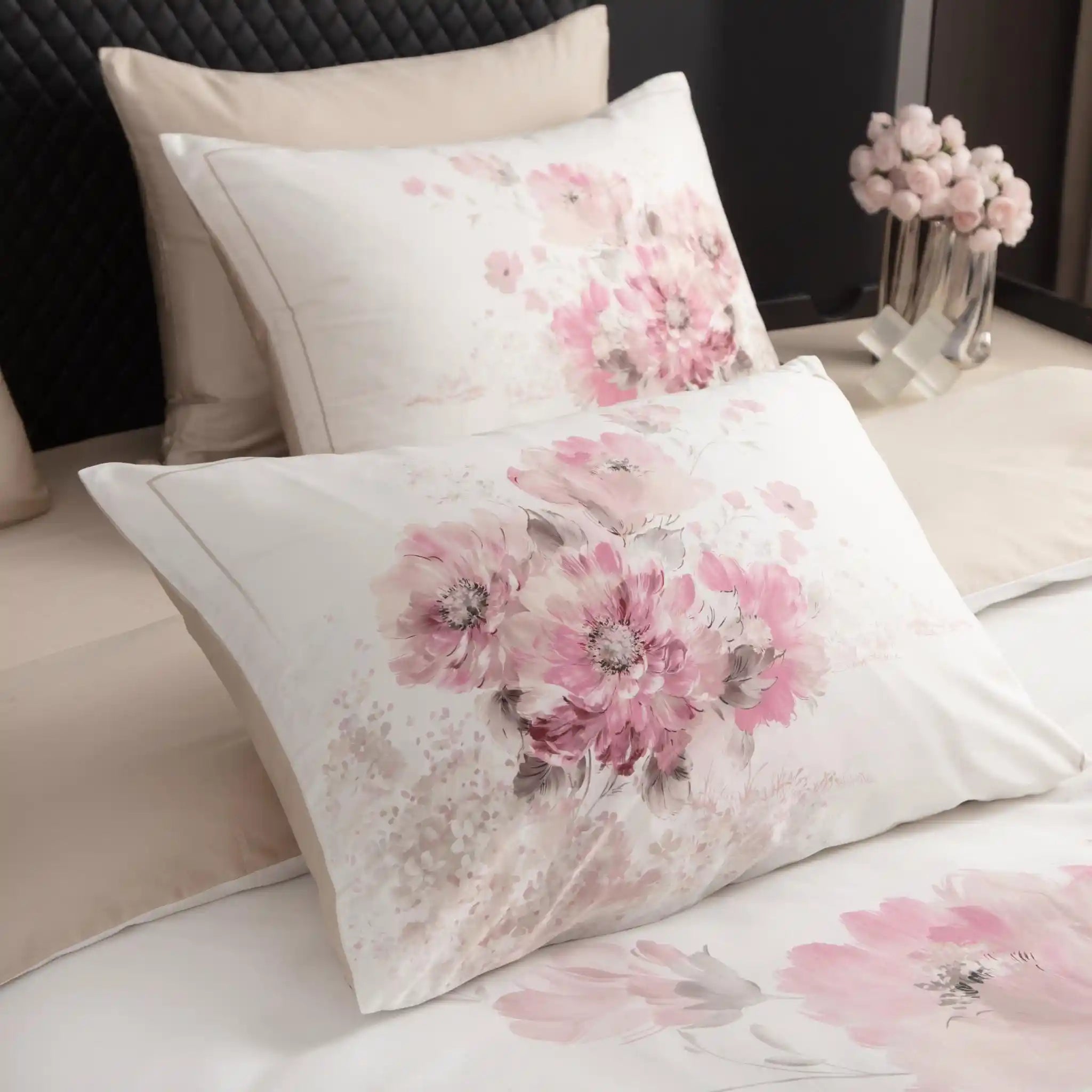Floral Canvas Rose Duvet Cover Bedding Set