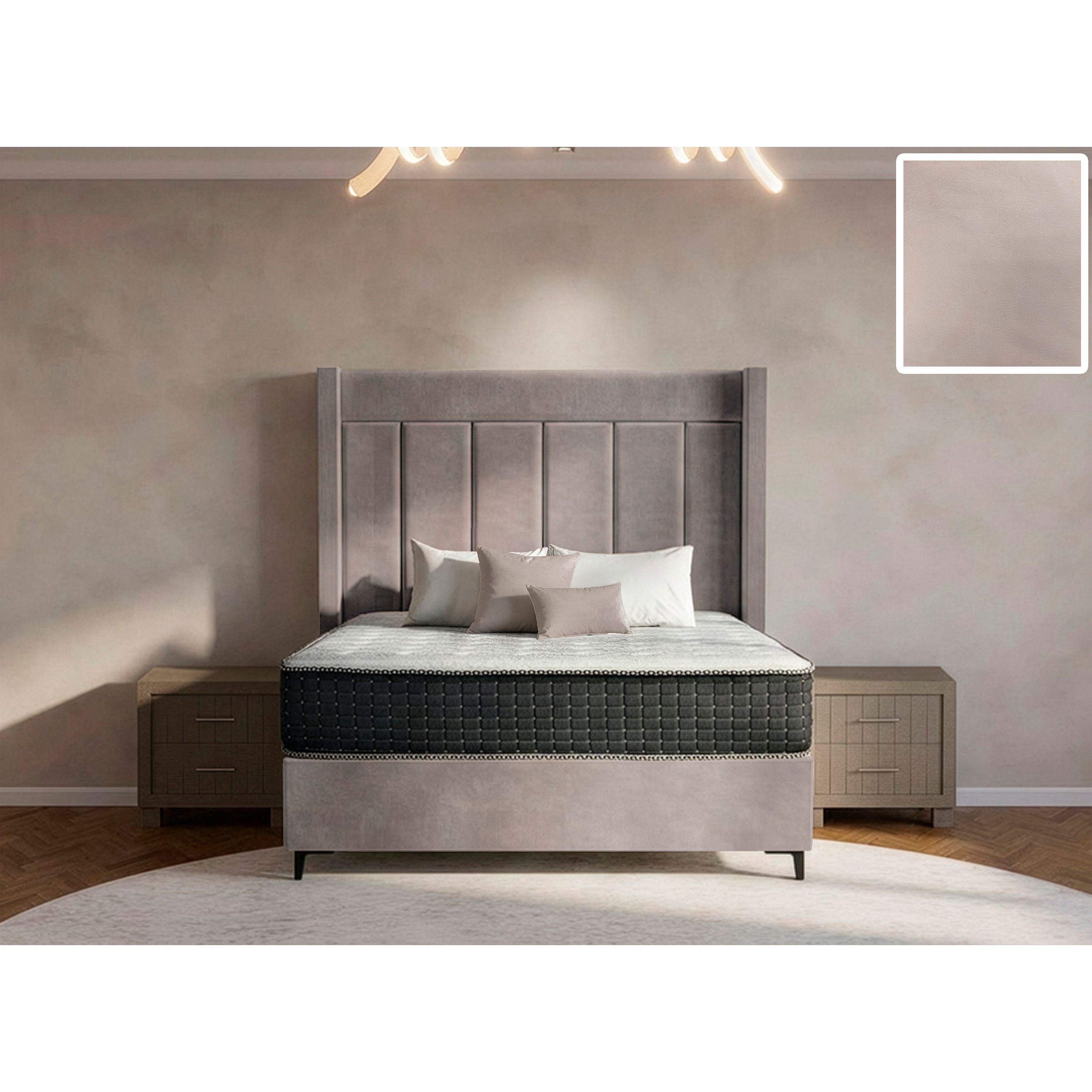 Luxeloom Side Wings Bed and Headboard