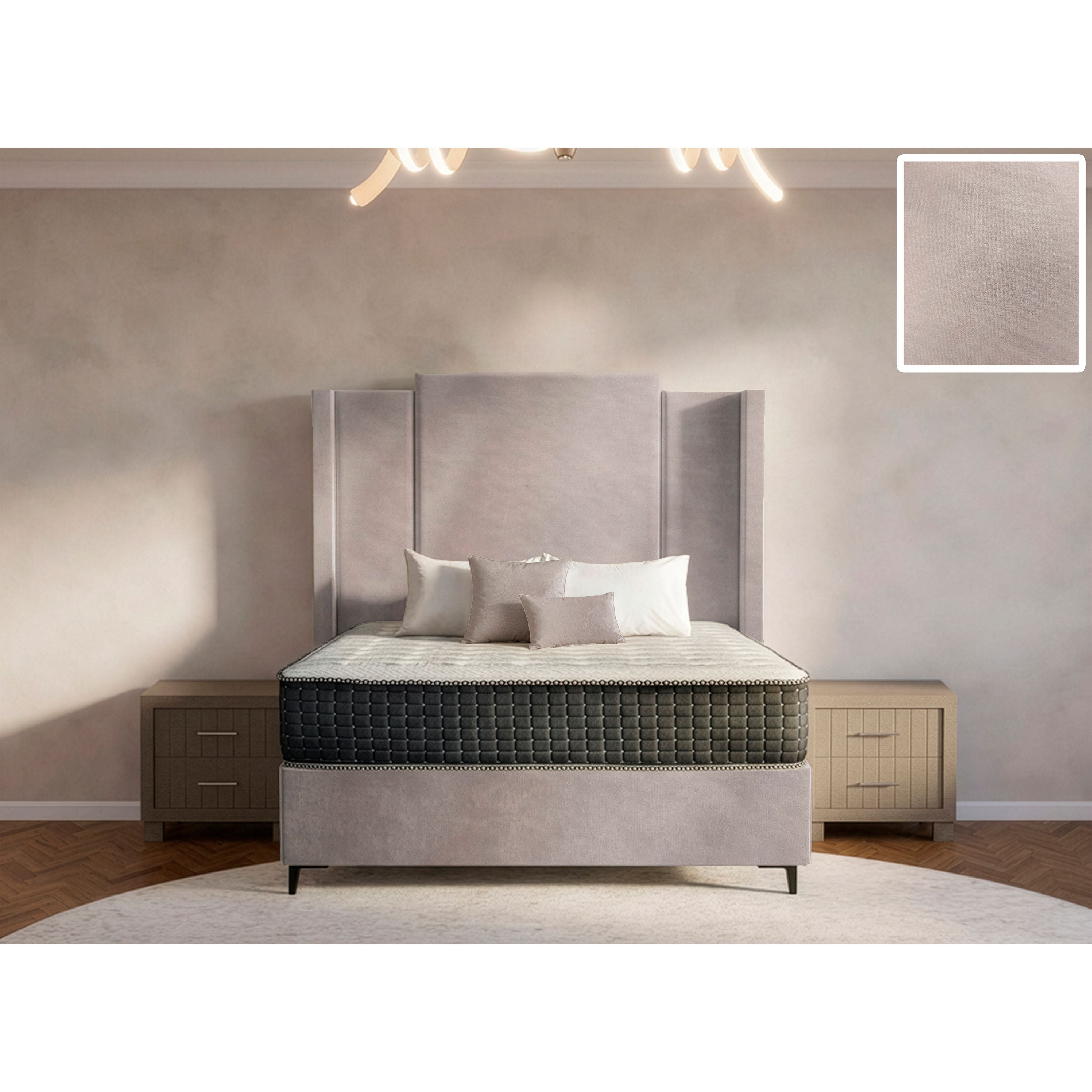 Wave Side Wings Bed and Headboard