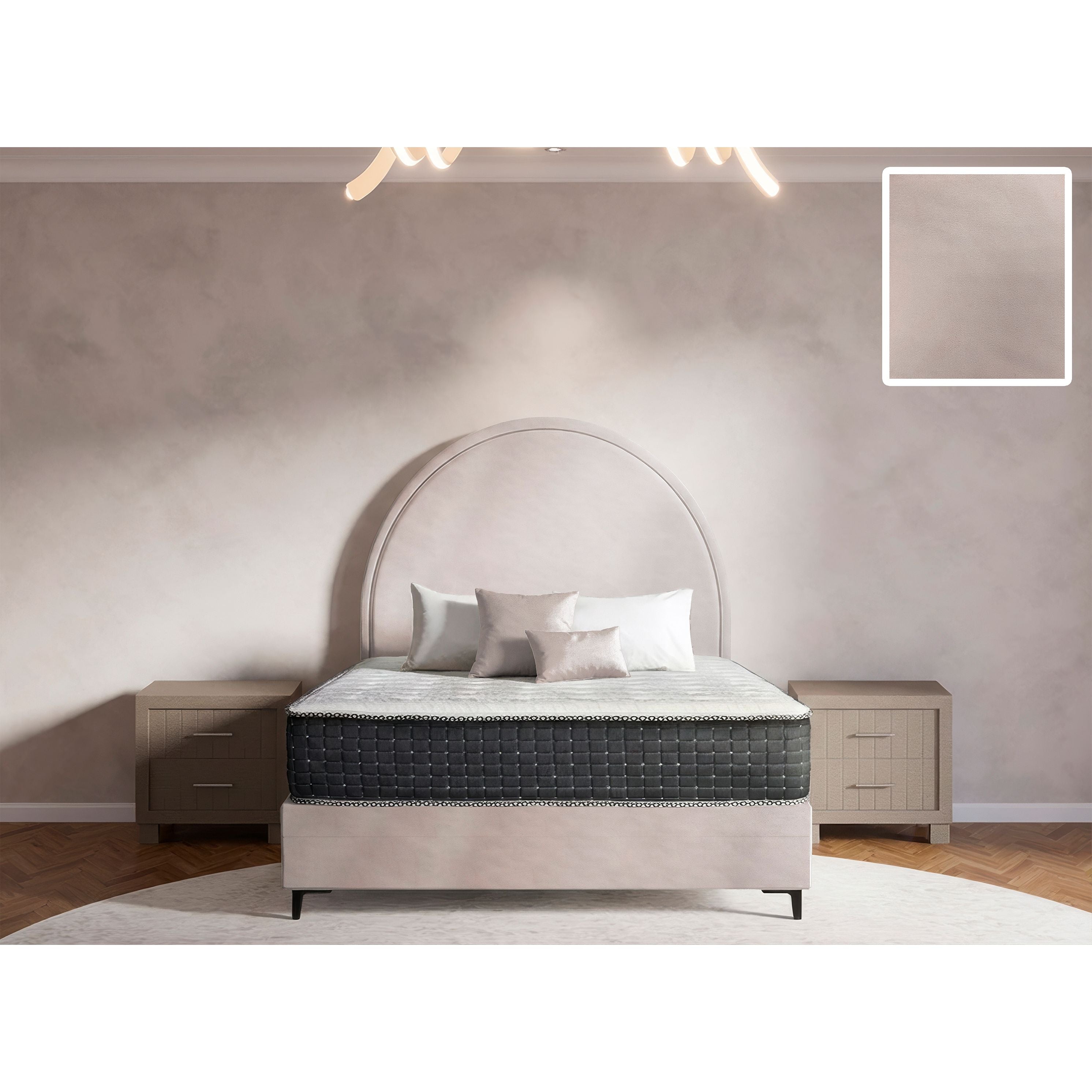 Sphere Rimline Bed and Headboard