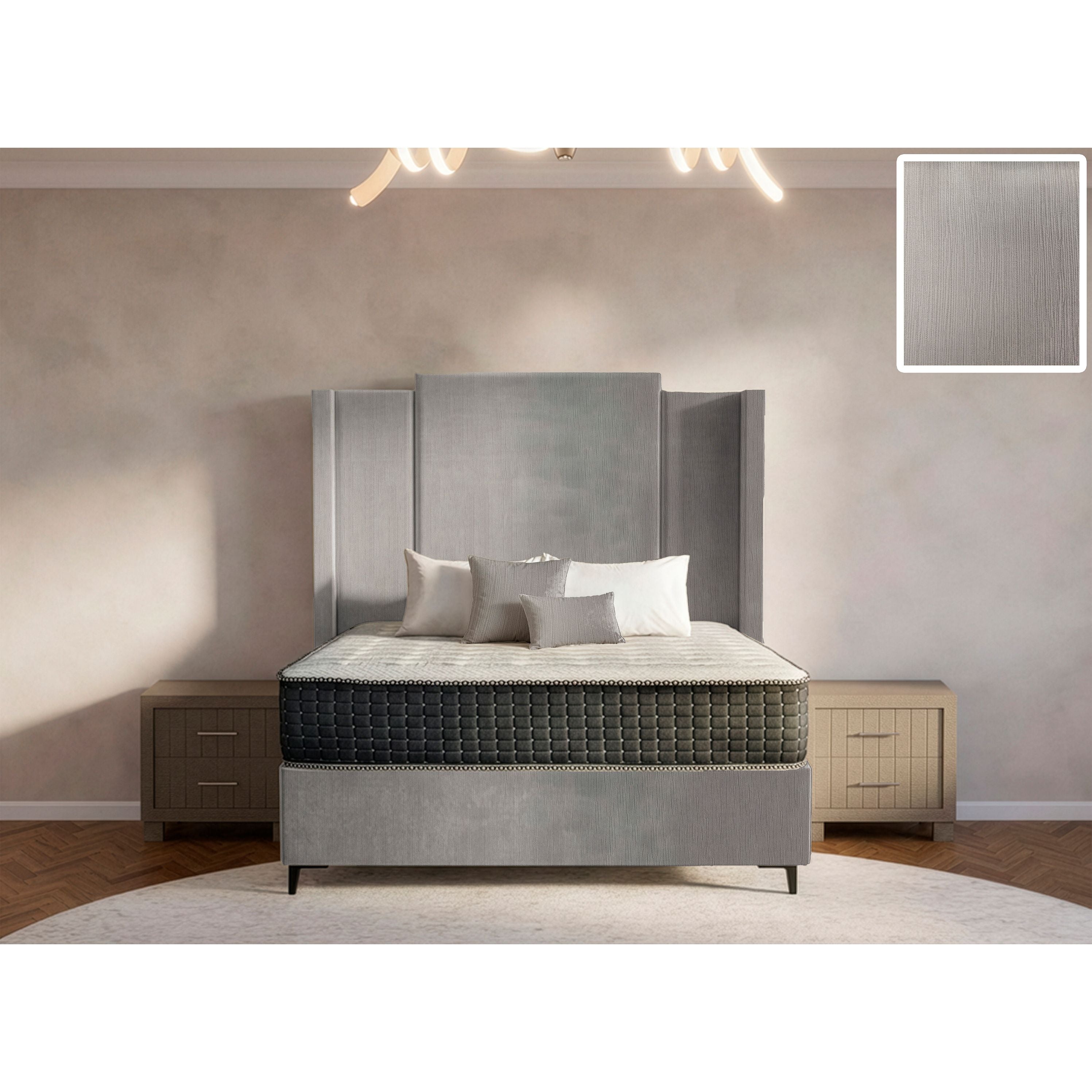 Wave Side Wings Bed and Headboard