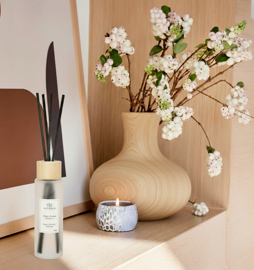 Round White Bottle Diffuser - "White Flower" scent