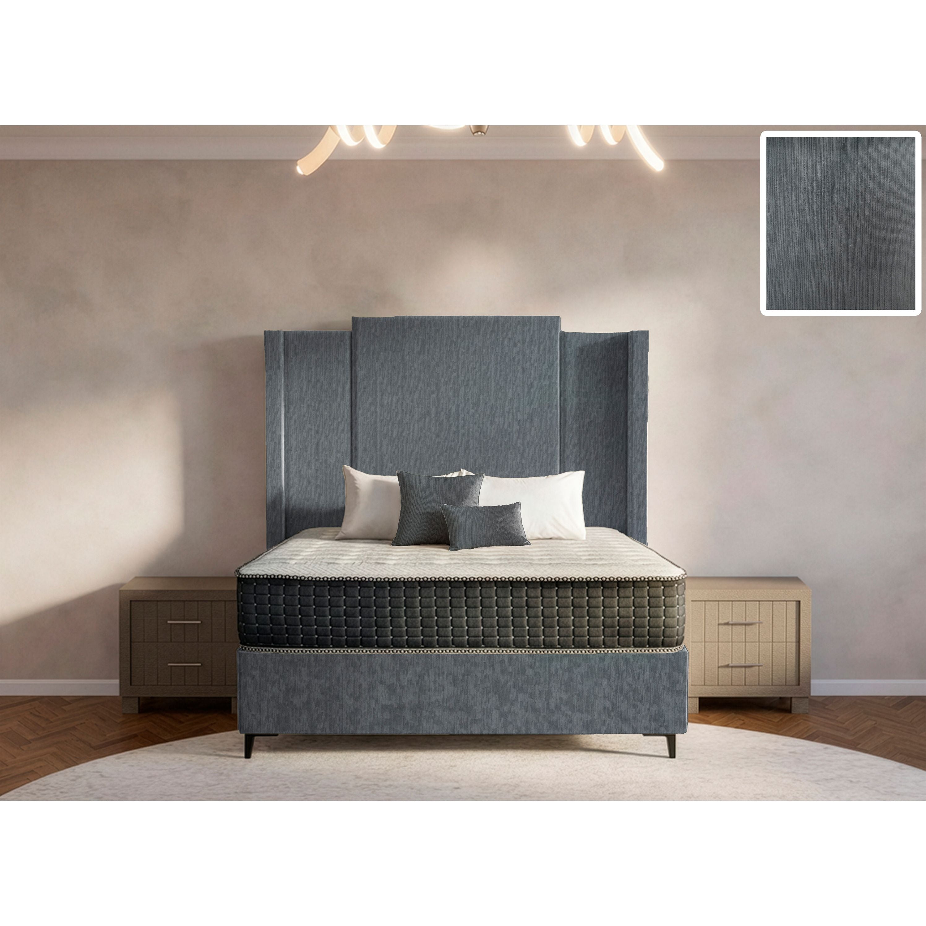 Wave Side Wings Bed and Headboard