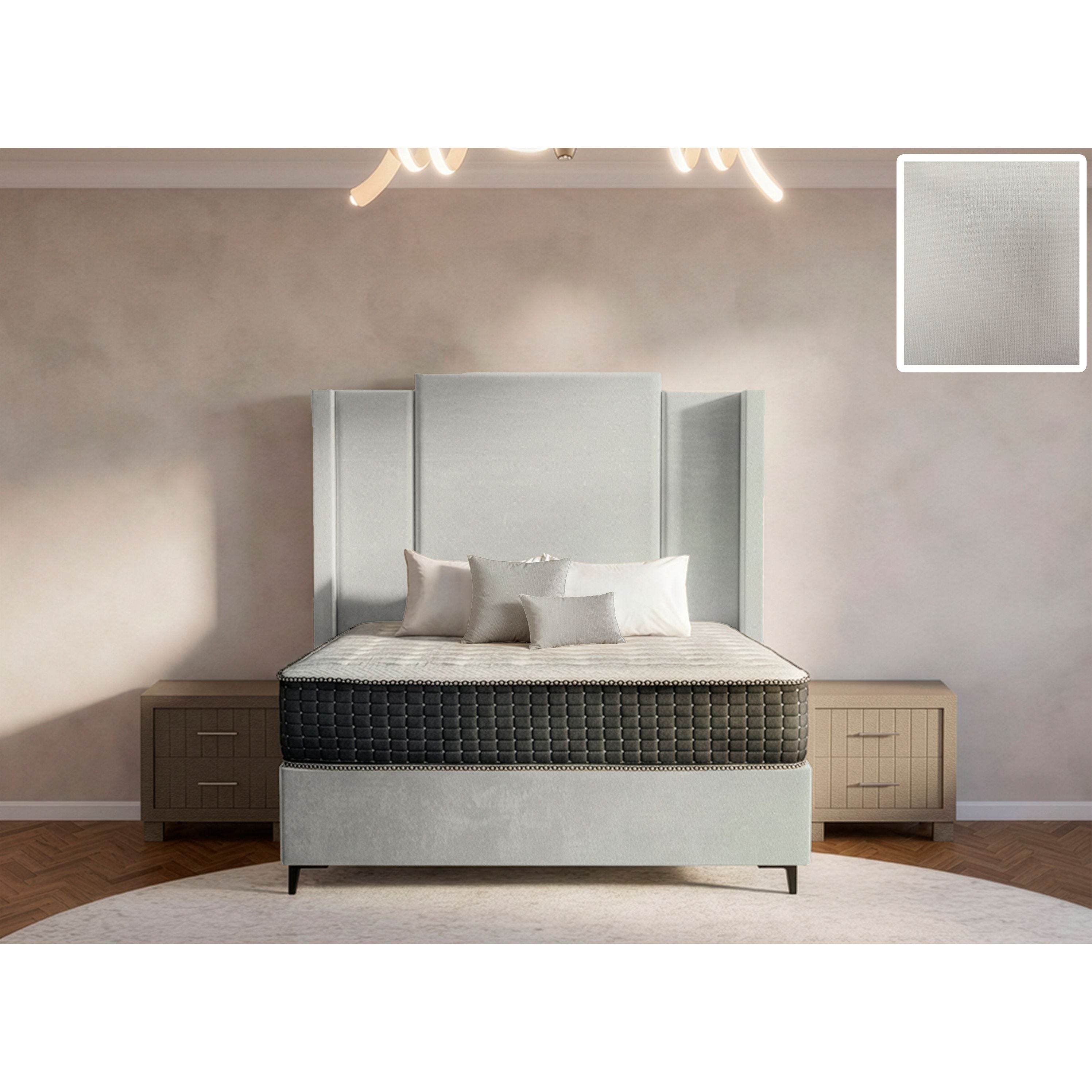 Wave Side Wings Bed and Headboard